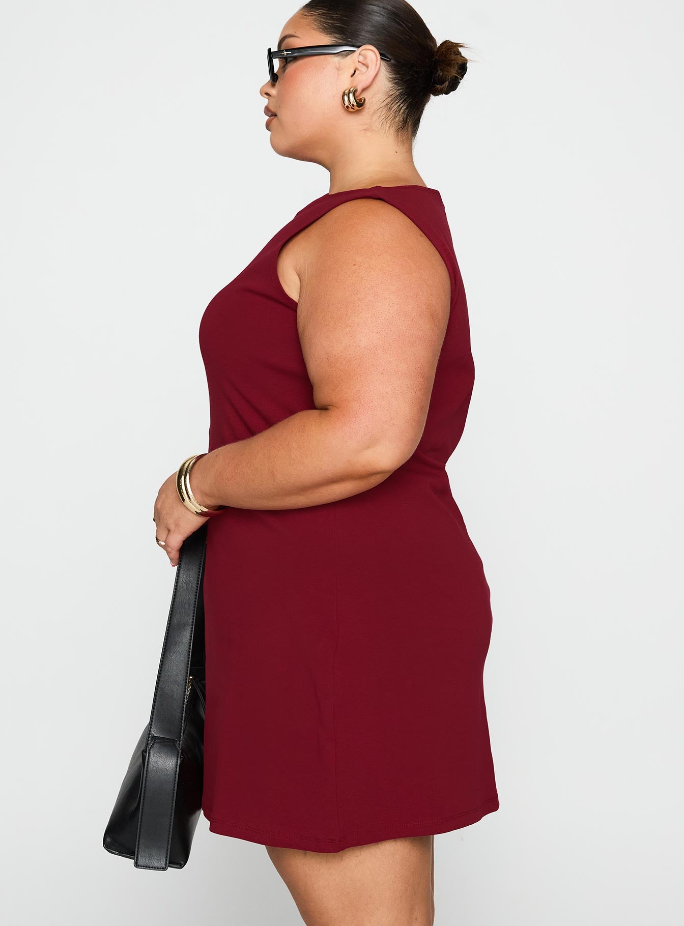 Zimmie Mini Dress Burgundy Curve - Image 4