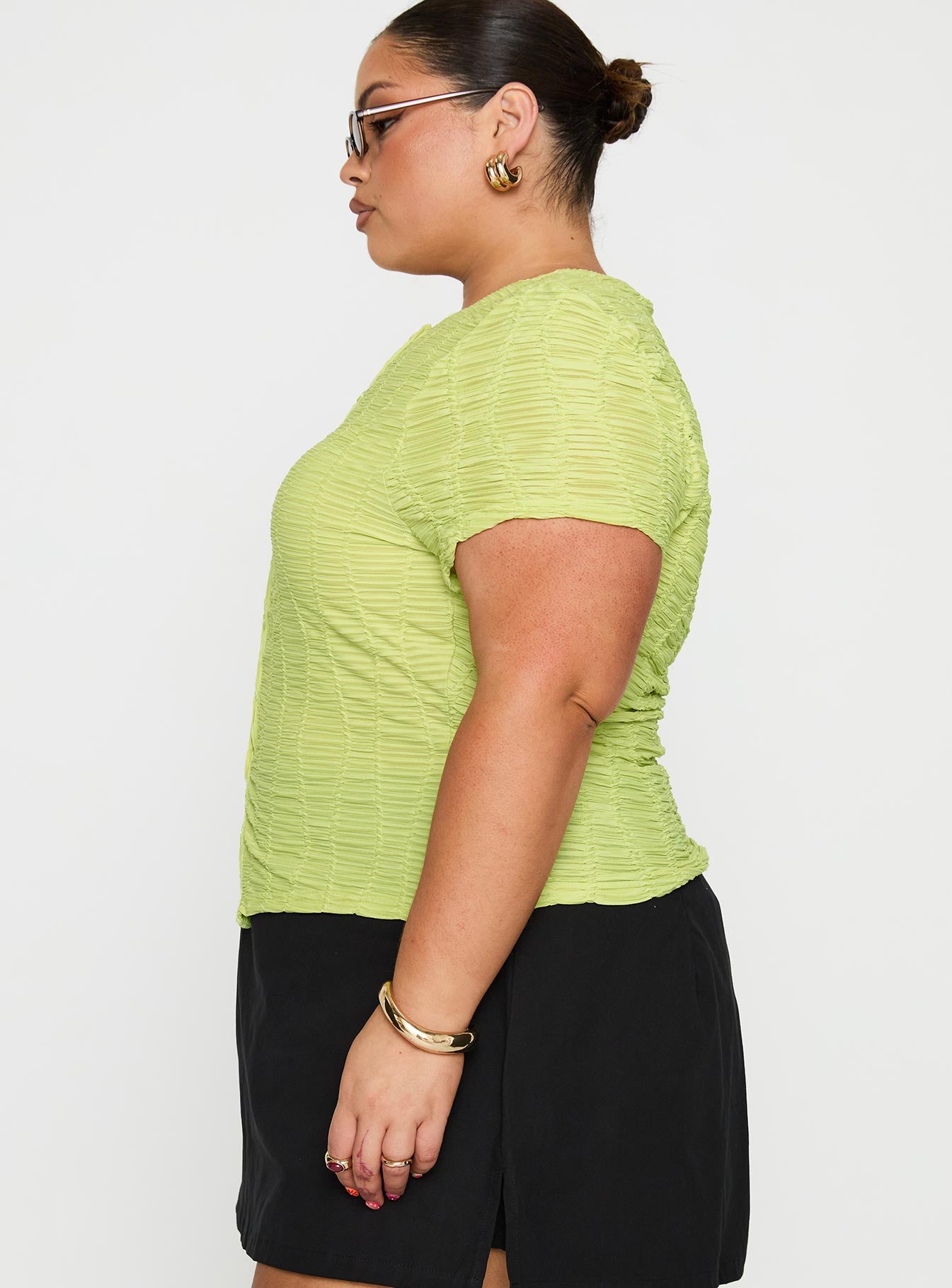 Suzu Textured Top Green Curve - Image 4