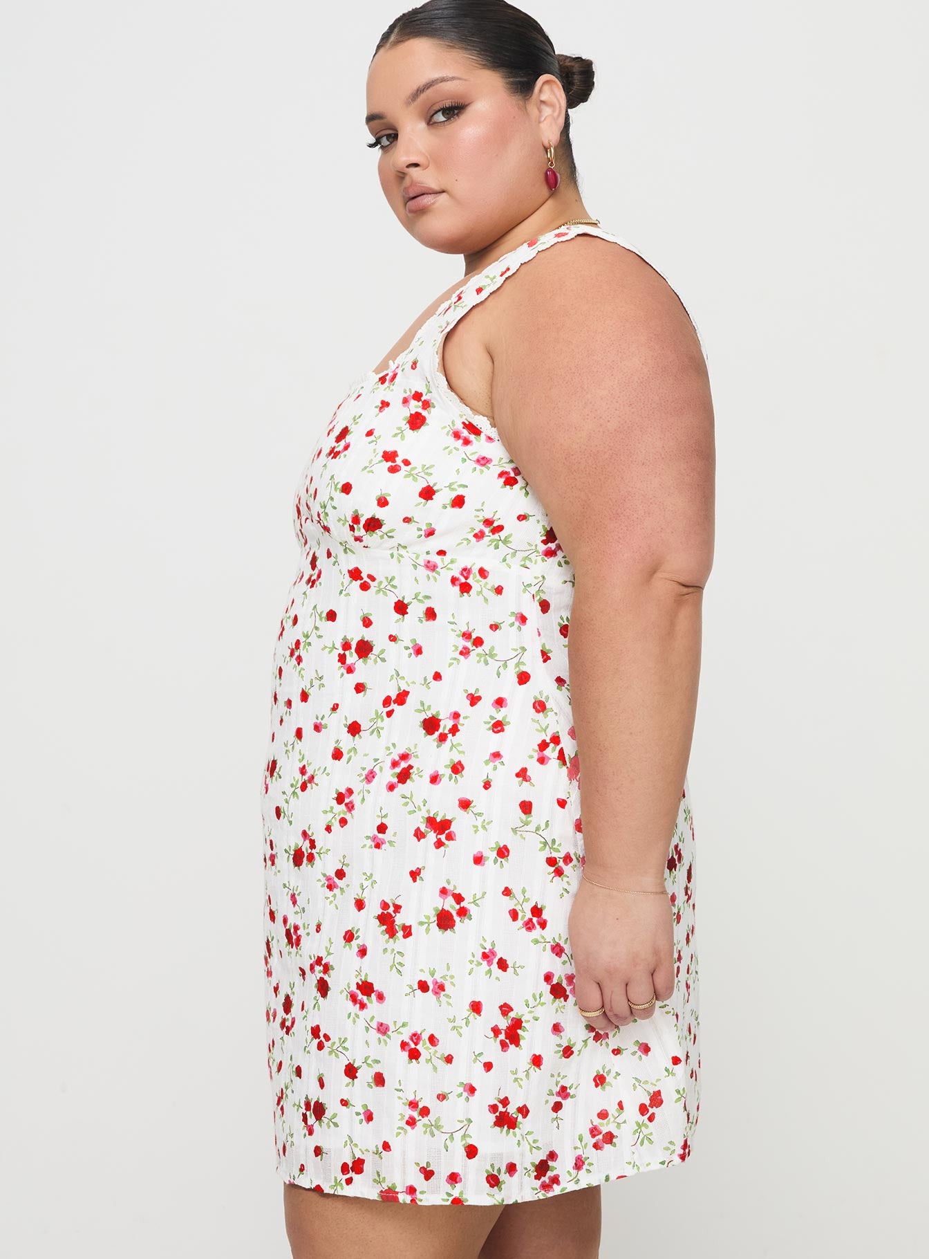 Dasha Mini Dress White Floral Curve - Image 4