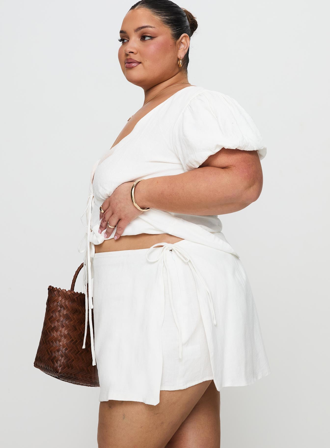 Gulliver Tie Side Mini Skort White Curve - Image 4