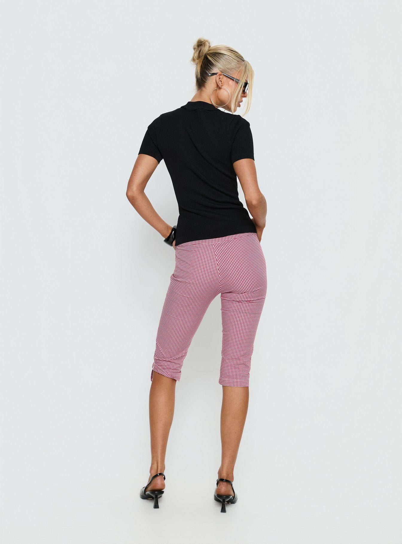 Rossie Capri Pants Red Gingham - Image 5