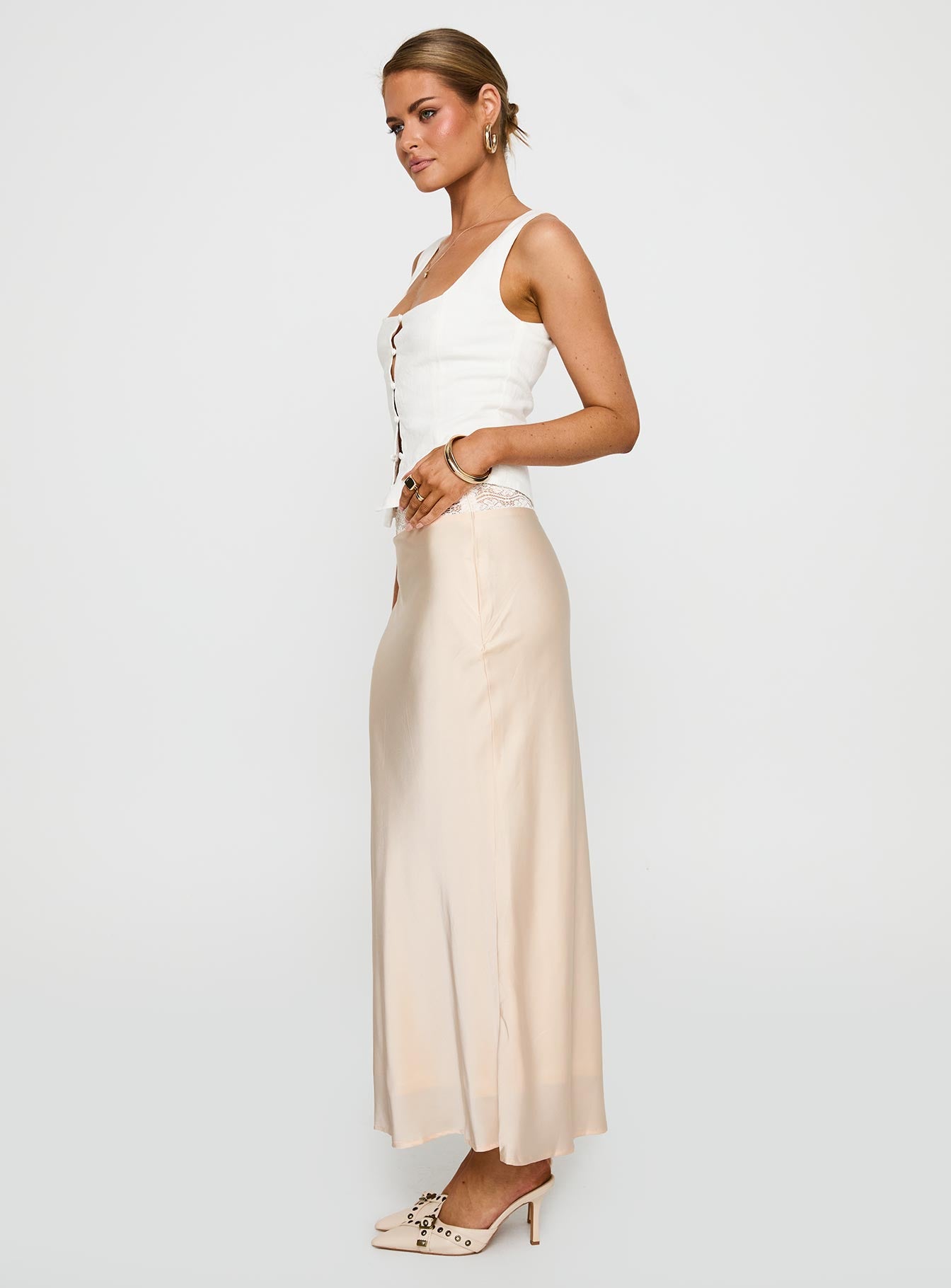 The Charmaine Maxi Skirt Cream - Image 4