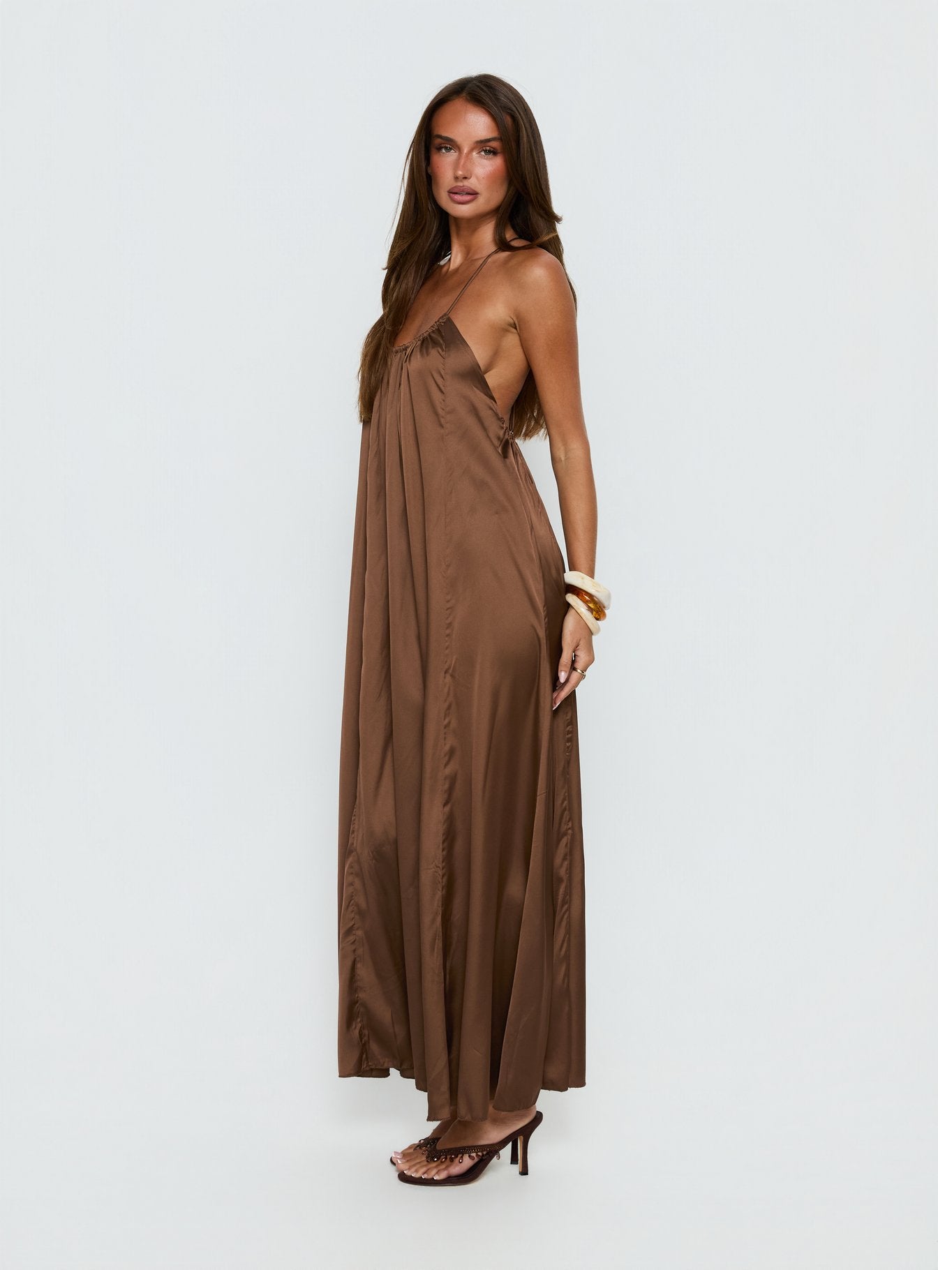 Seatides Scoop Maxi Dress Chocolate - Image 3