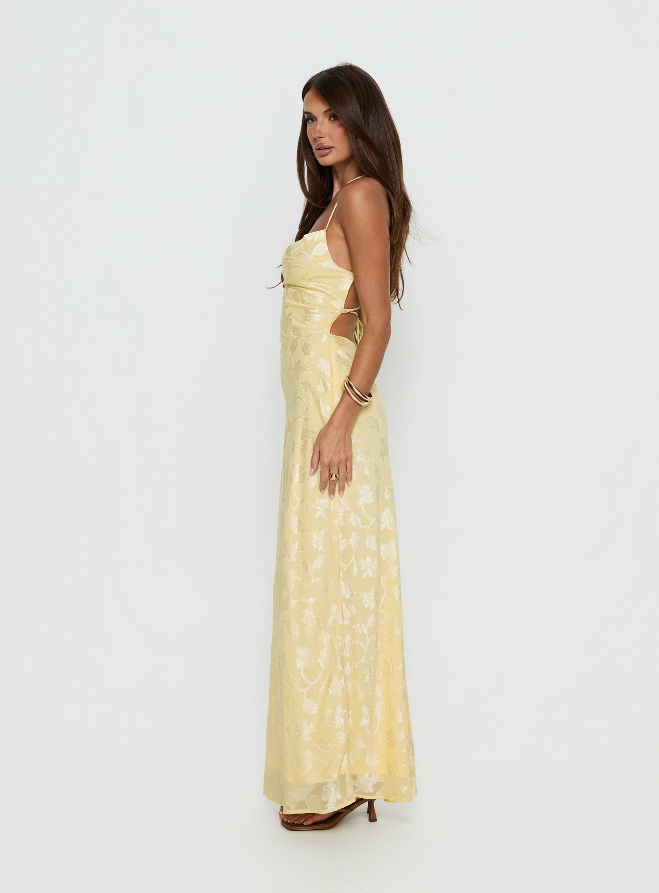 Celena Maxi Dress Lemon Burnout - Image 4