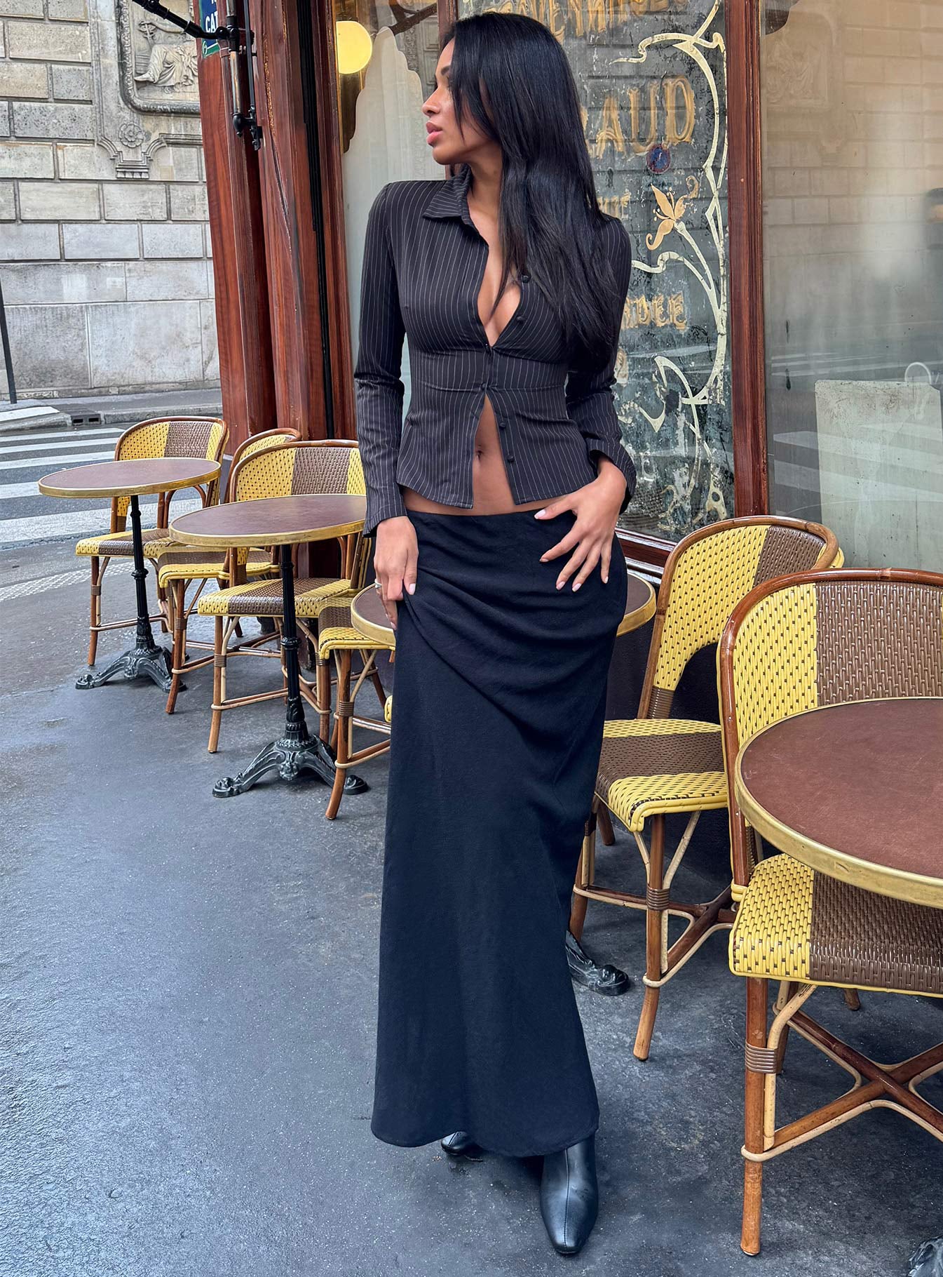 Jodie Maxi Skirt Black - Image 9