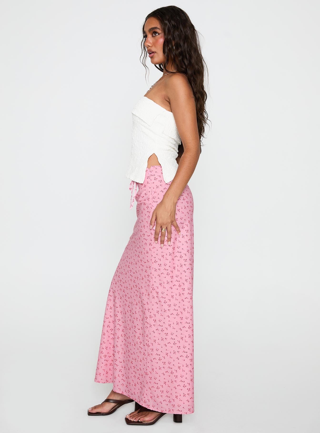 Gorgina Tie Maxi Skirt Pink Multi - Image 4