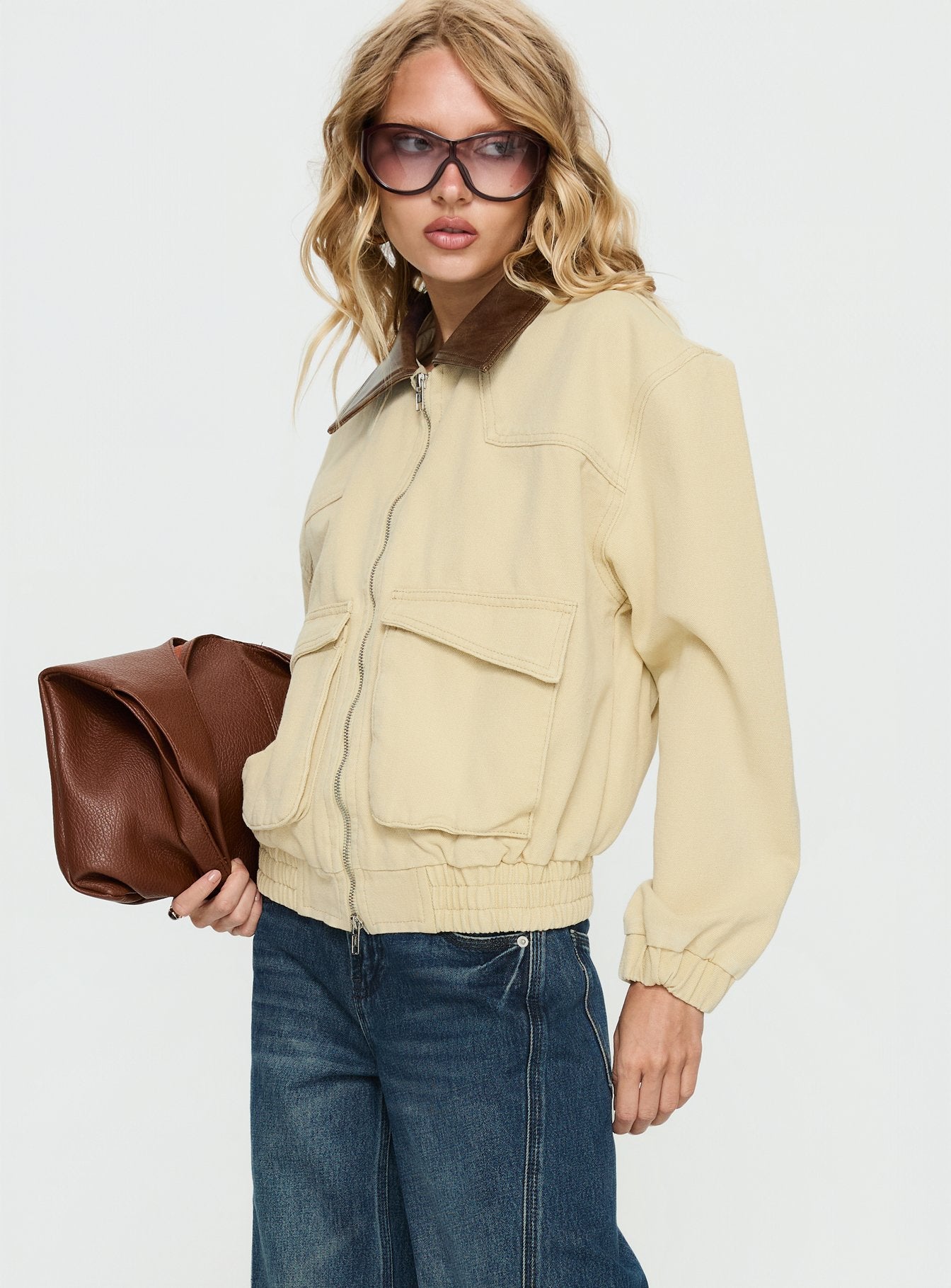 Sancia Bomber Jacket Beige - Image 4