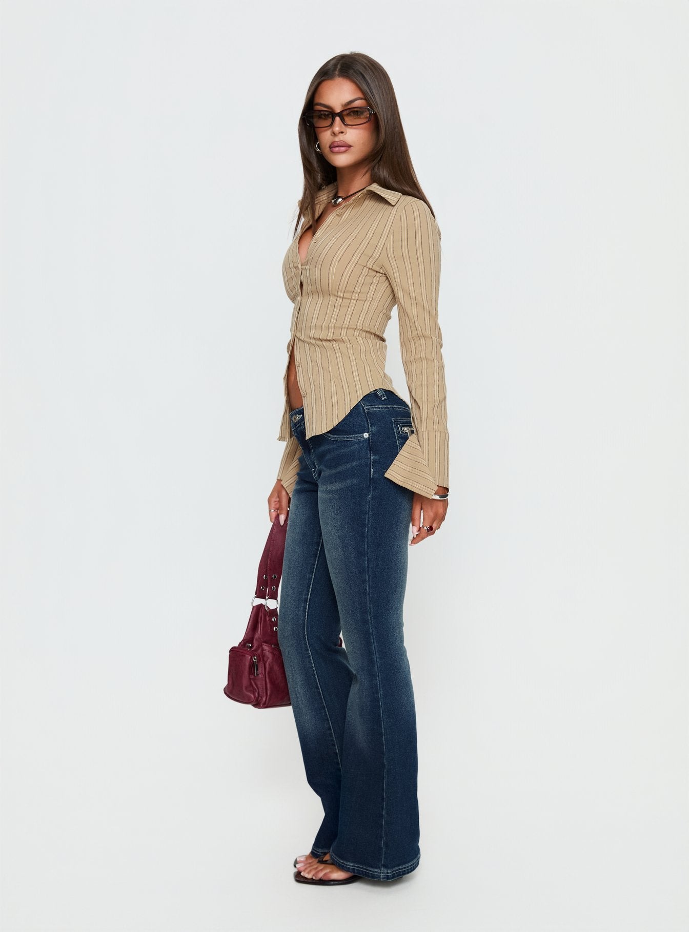 Zilvia Bootleg Mid Rise Jeans Raw Denim - Image 4