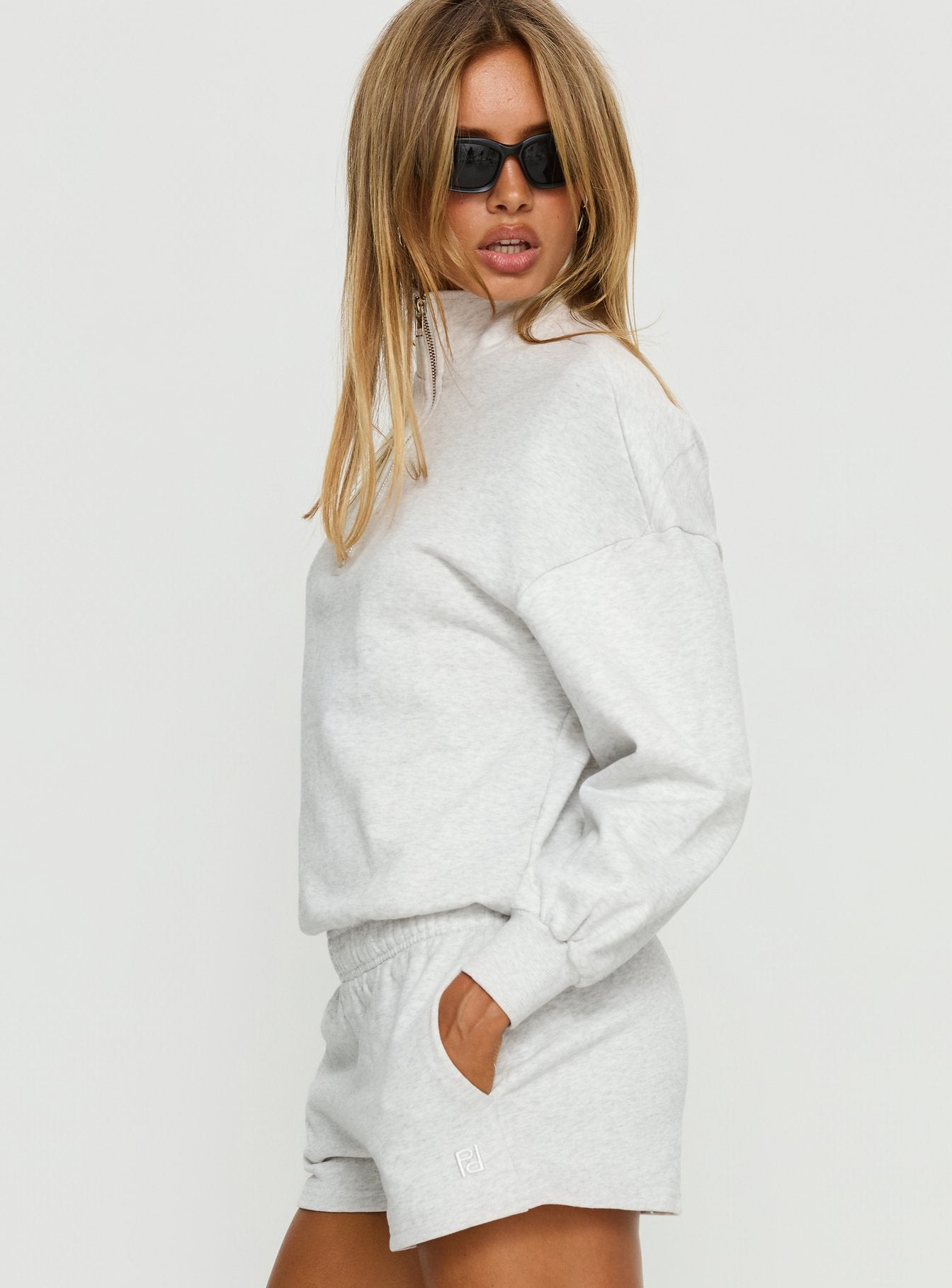 Rozanna 1/4 Zip Jumper Grey Marle - Image 4