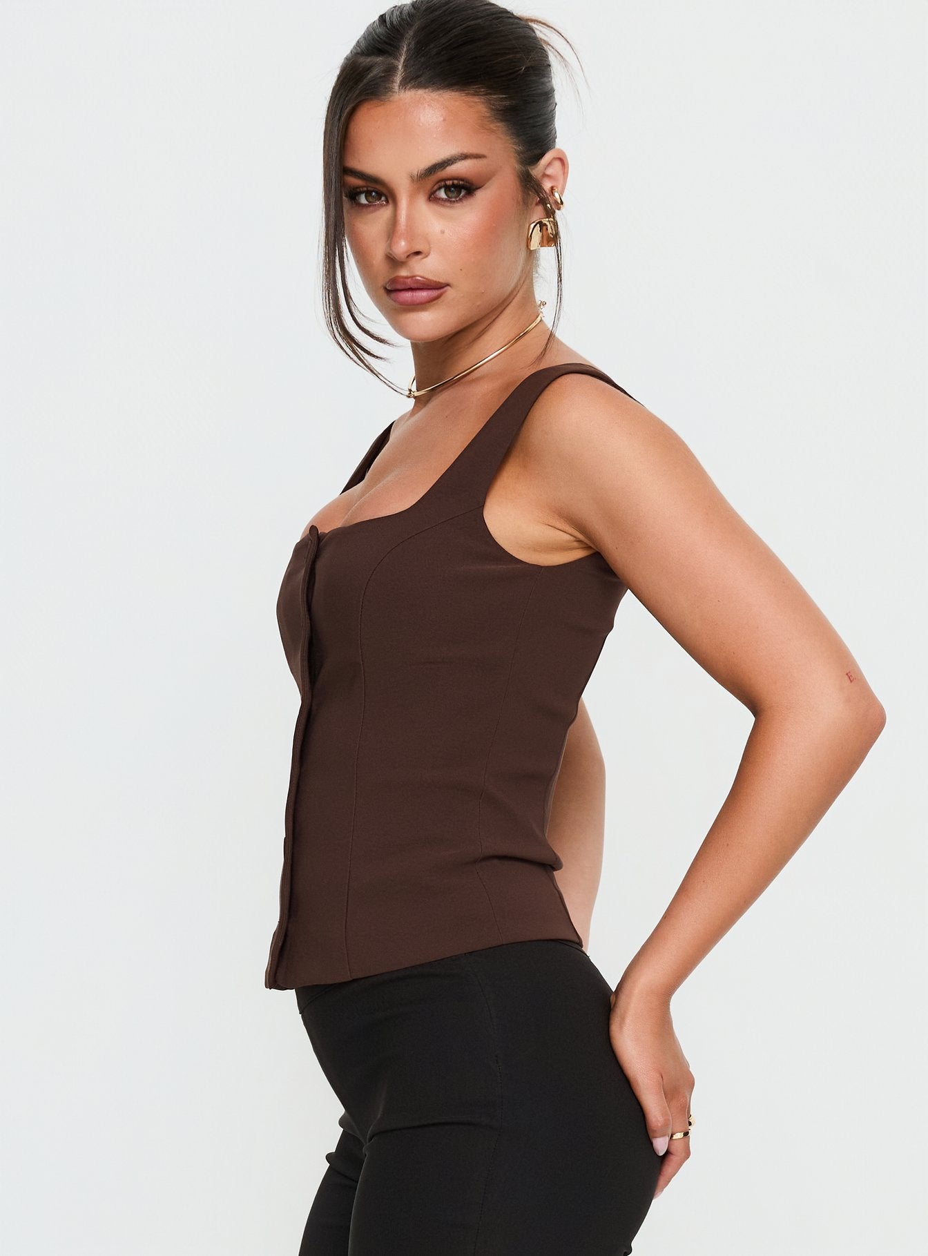 Zamie Top Chocolate - Image 3