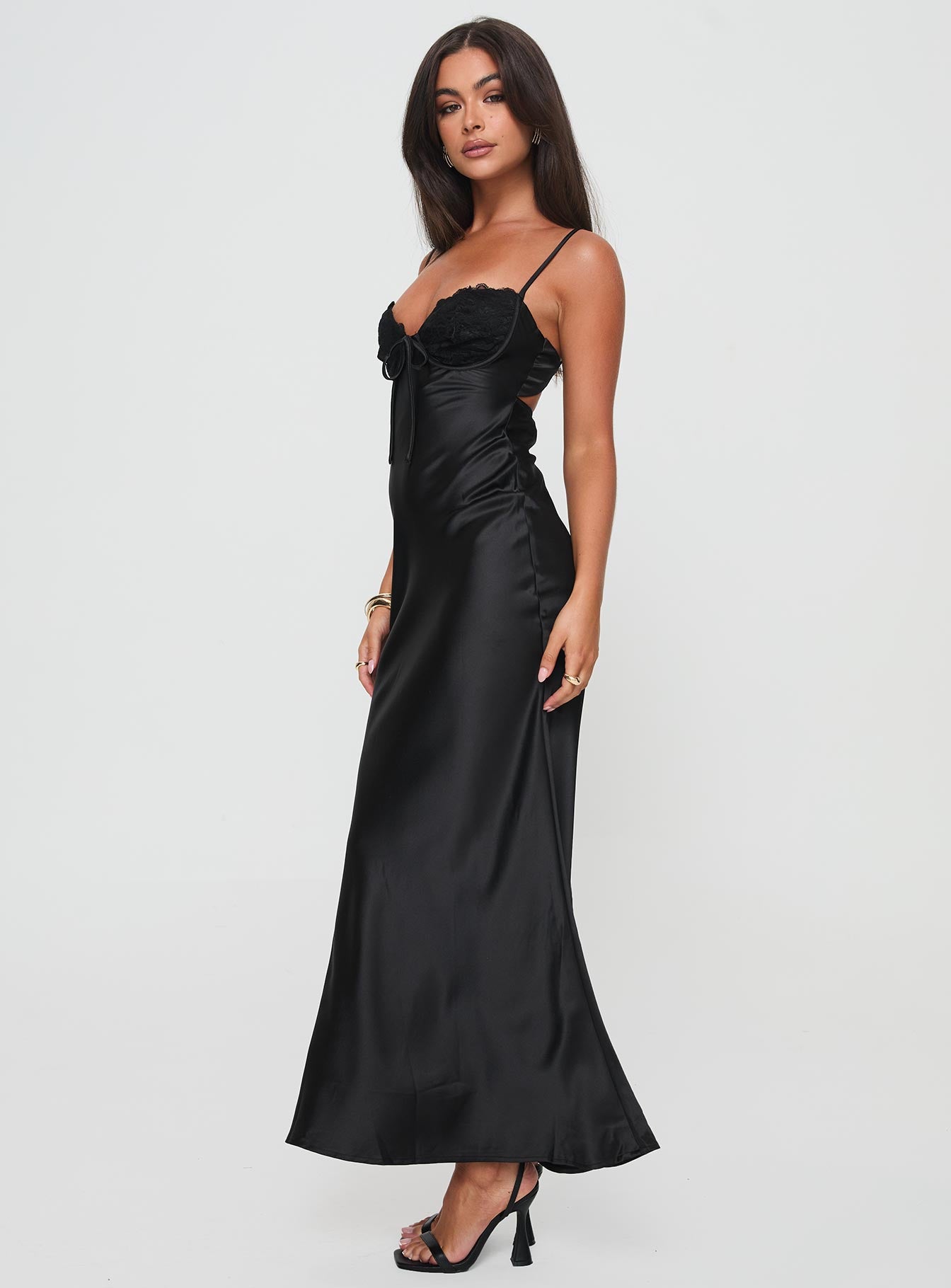 Fadyen Bias Cut Maxi Dress Black Tall - Image 3