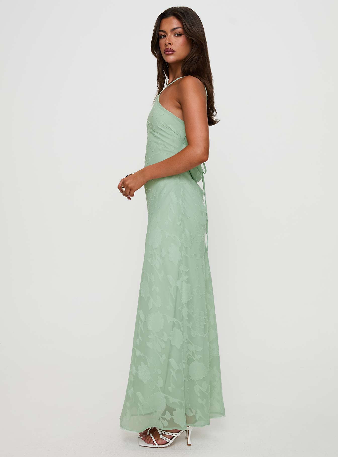 Zoelle Halter Maxi Dress Sage - Image 4