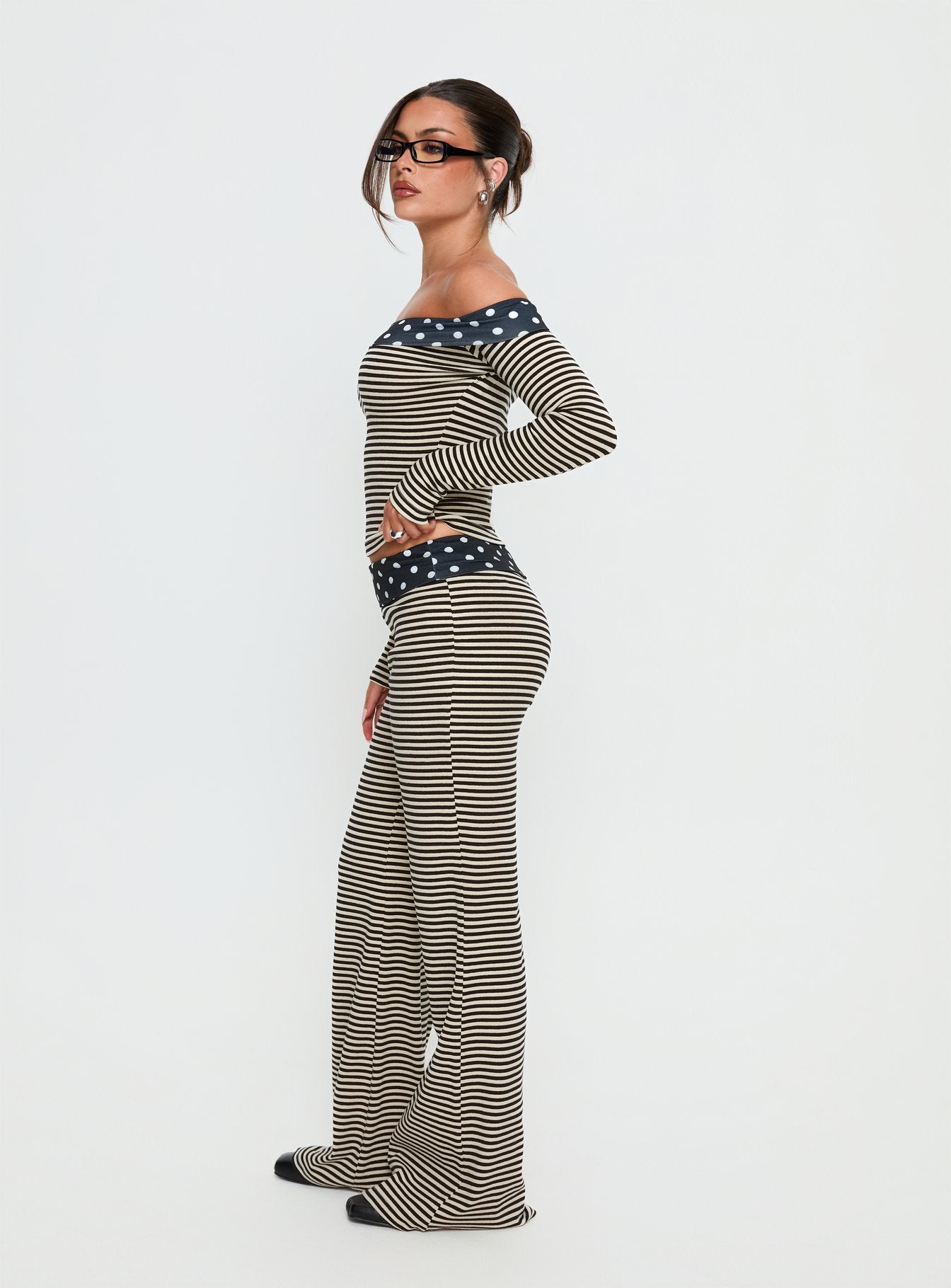 Virenna Fold Over Pants Black Multi - Image 4