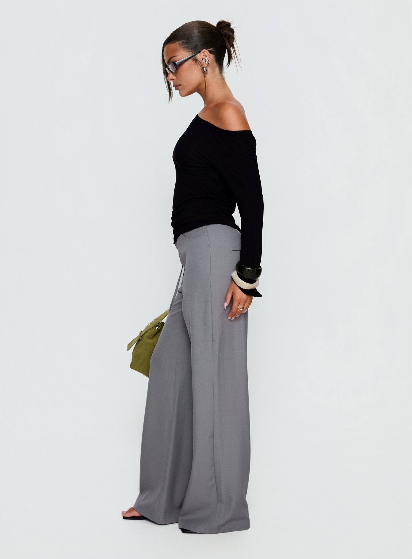Ikana Tie Side Pants Grey - Image 4