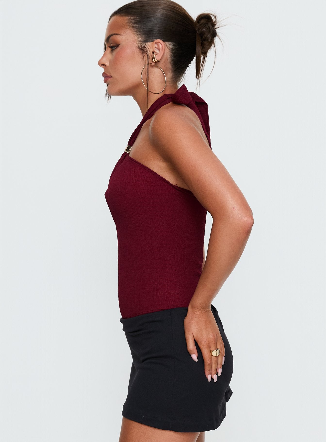 Bridey Cut Out Bodysuit Red - Image 4