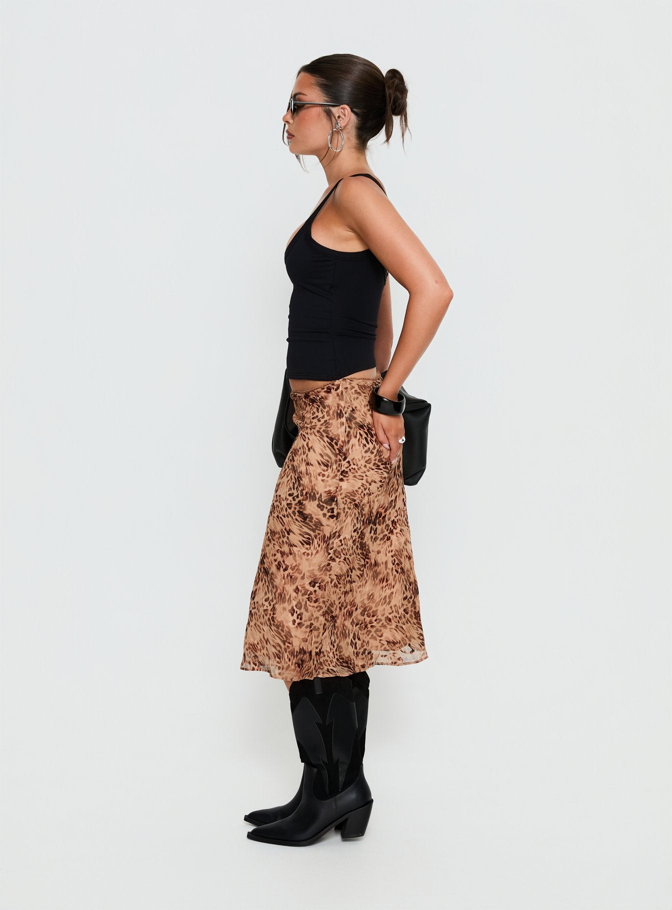 Sydni Midi Bias Cut Skirt Leopard - Image 3