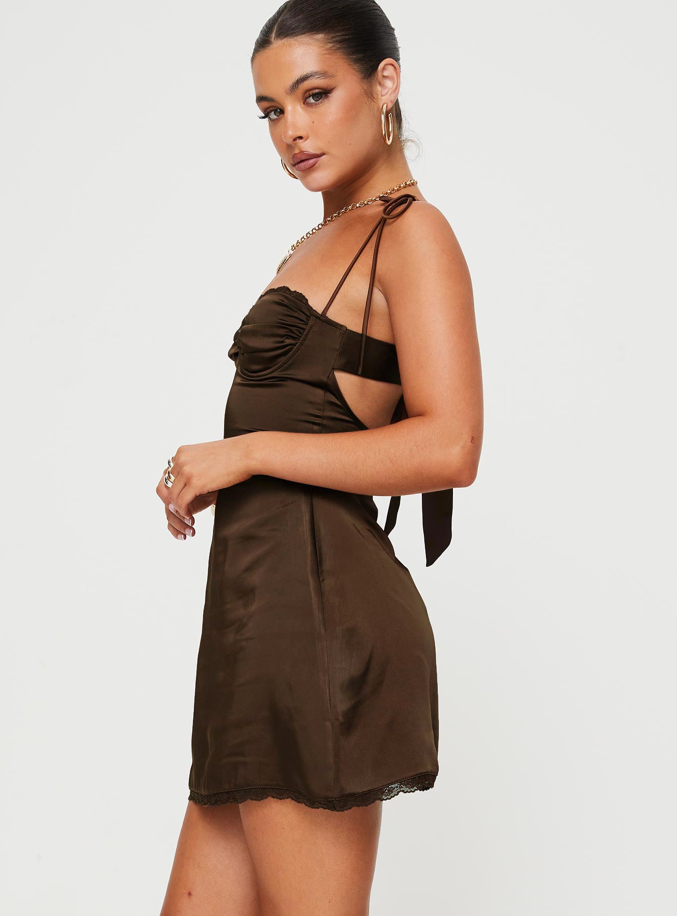 Wayzer Mini Dress Chocolate - Image 4