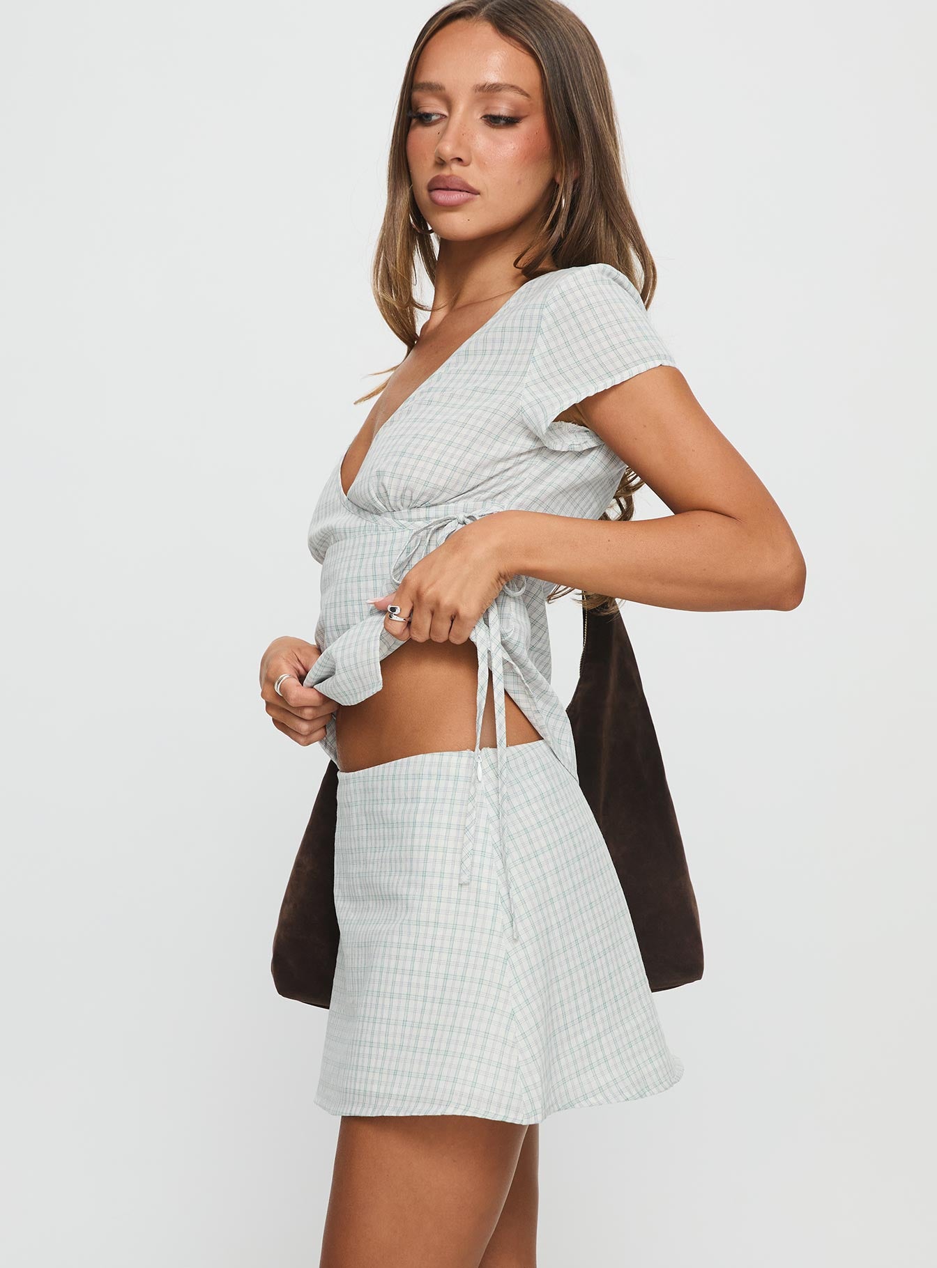 Prominent Mini Skirt Green Check - Image 4