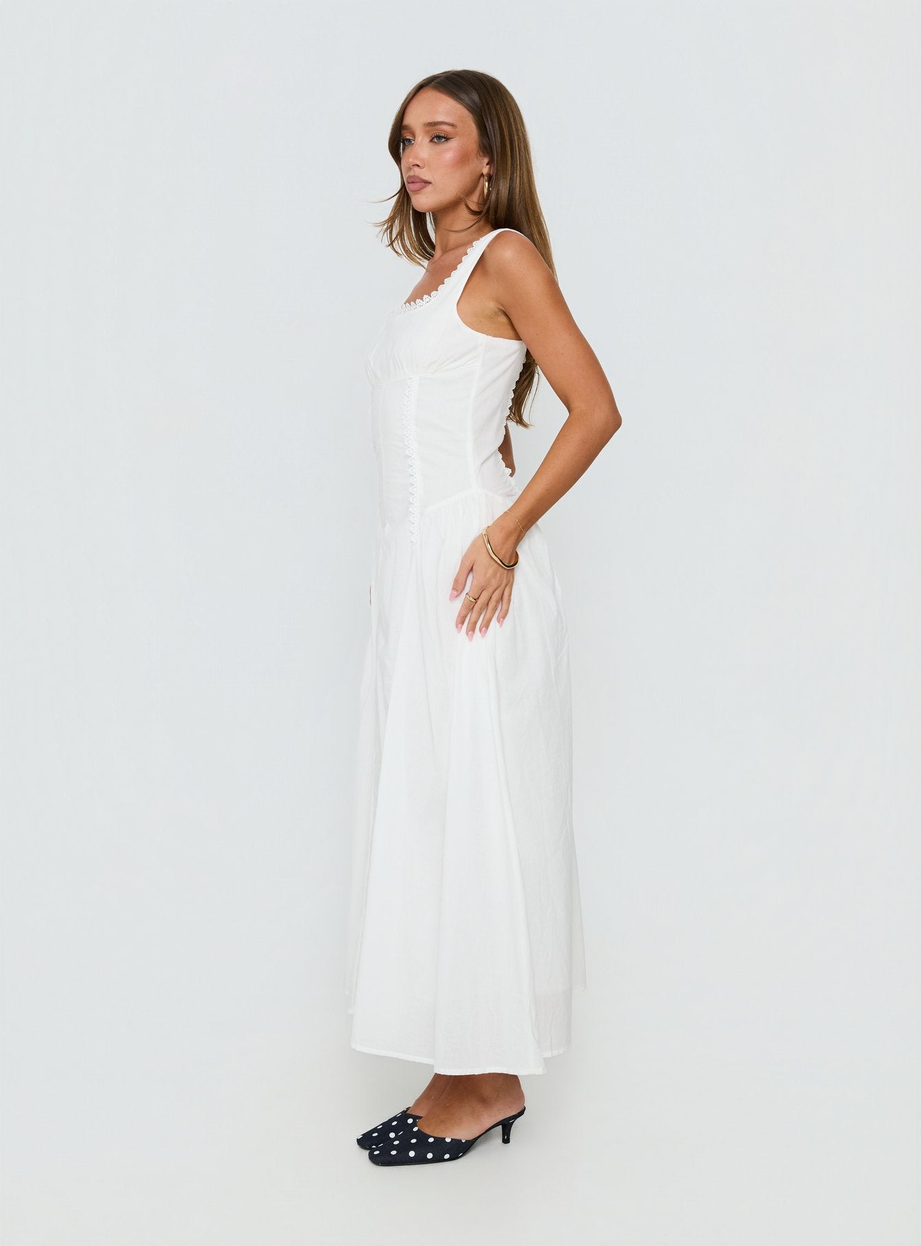 Mariette Panelled Midi Dress White - Image 4