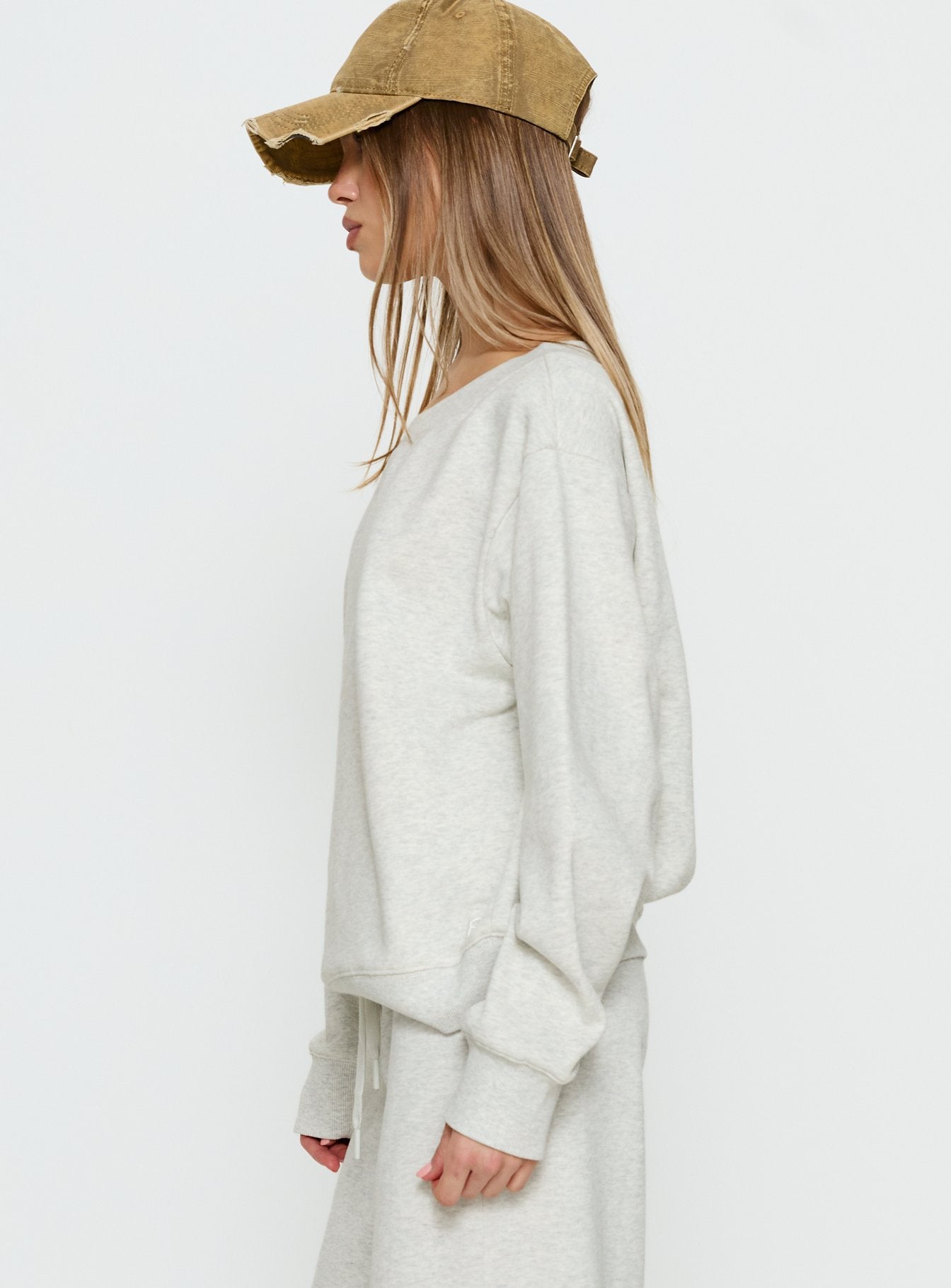 Wellness Off the Shoulder Jumper Grey Marle - Image 4
