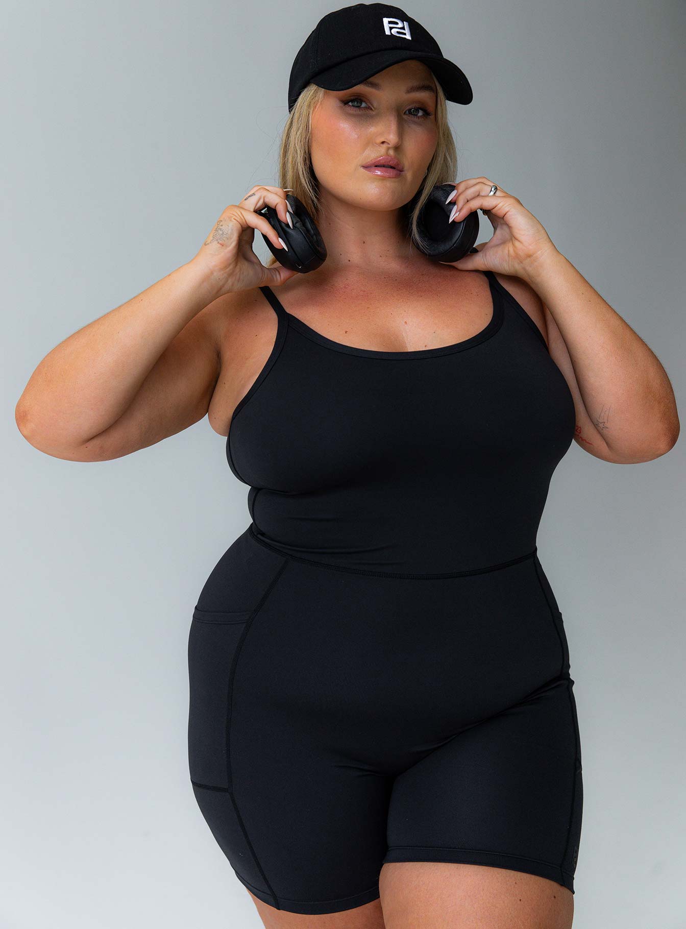 Feel Good Contour Activewear Catsuit Black Curve - Image 3