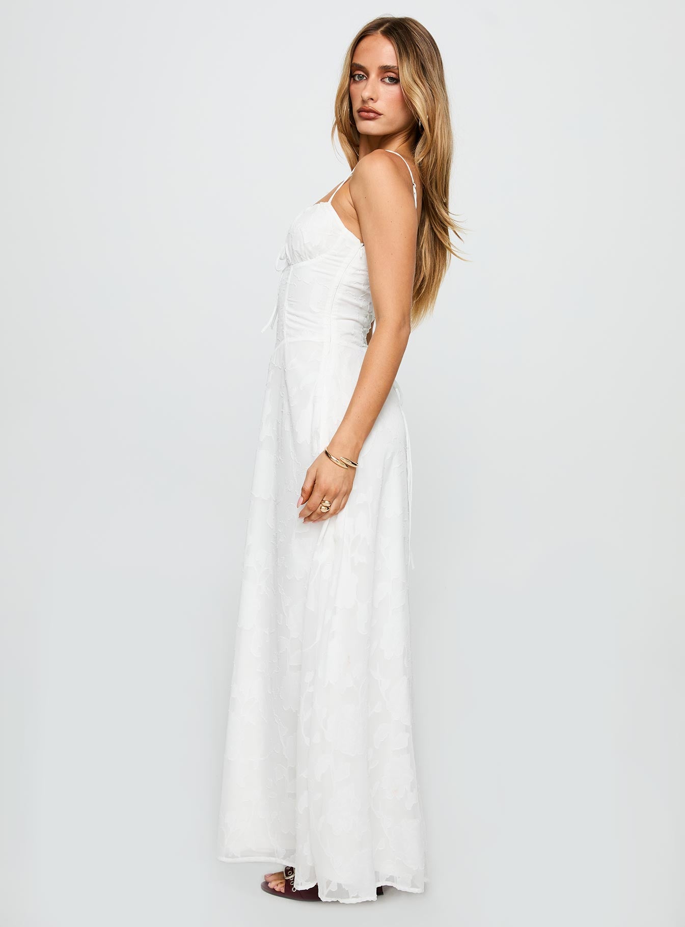 Members Only Maxi Dress White Burnout - Image 4