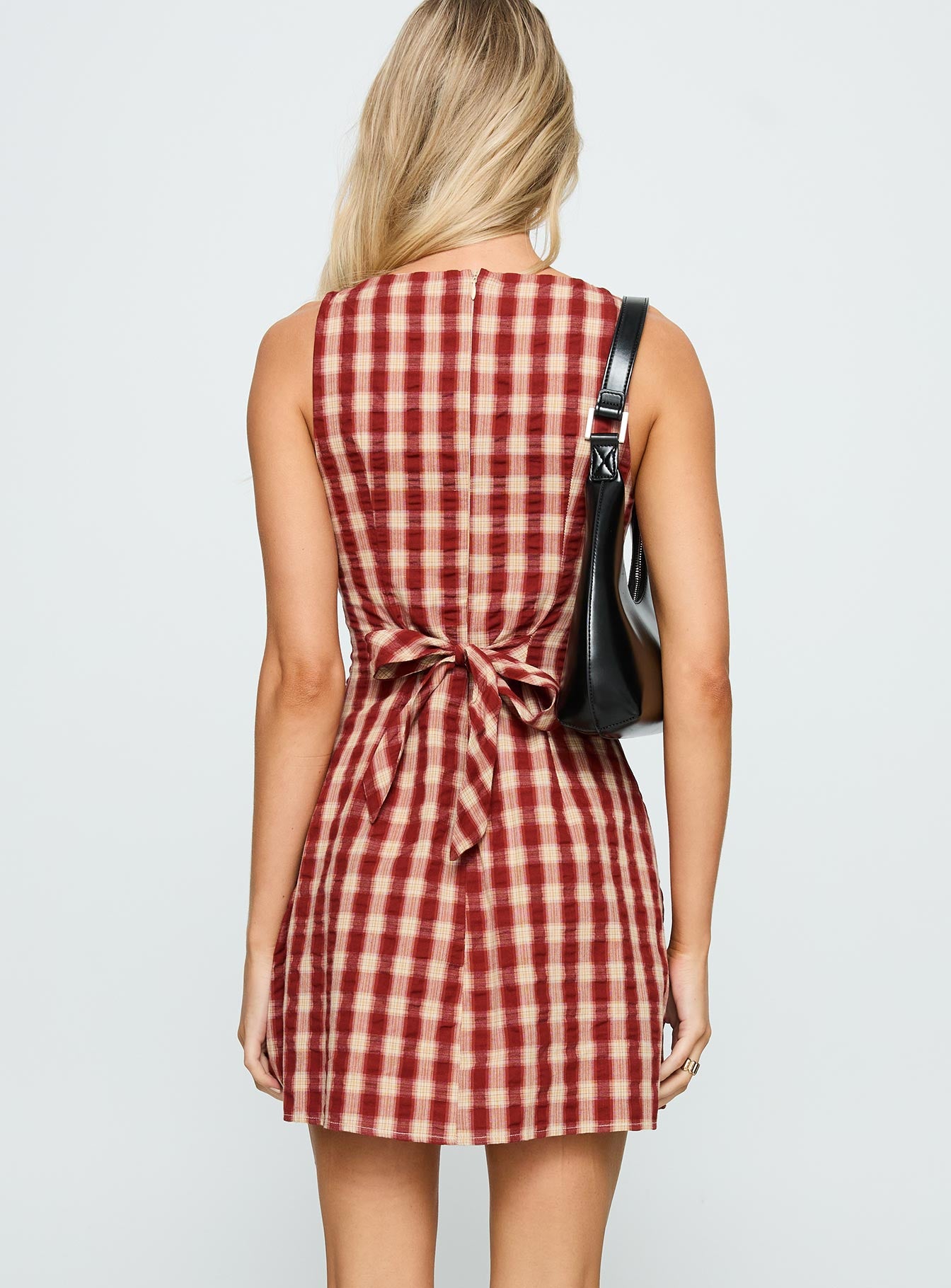 Sweet Somethings Mini Dress Red Check - Image 4