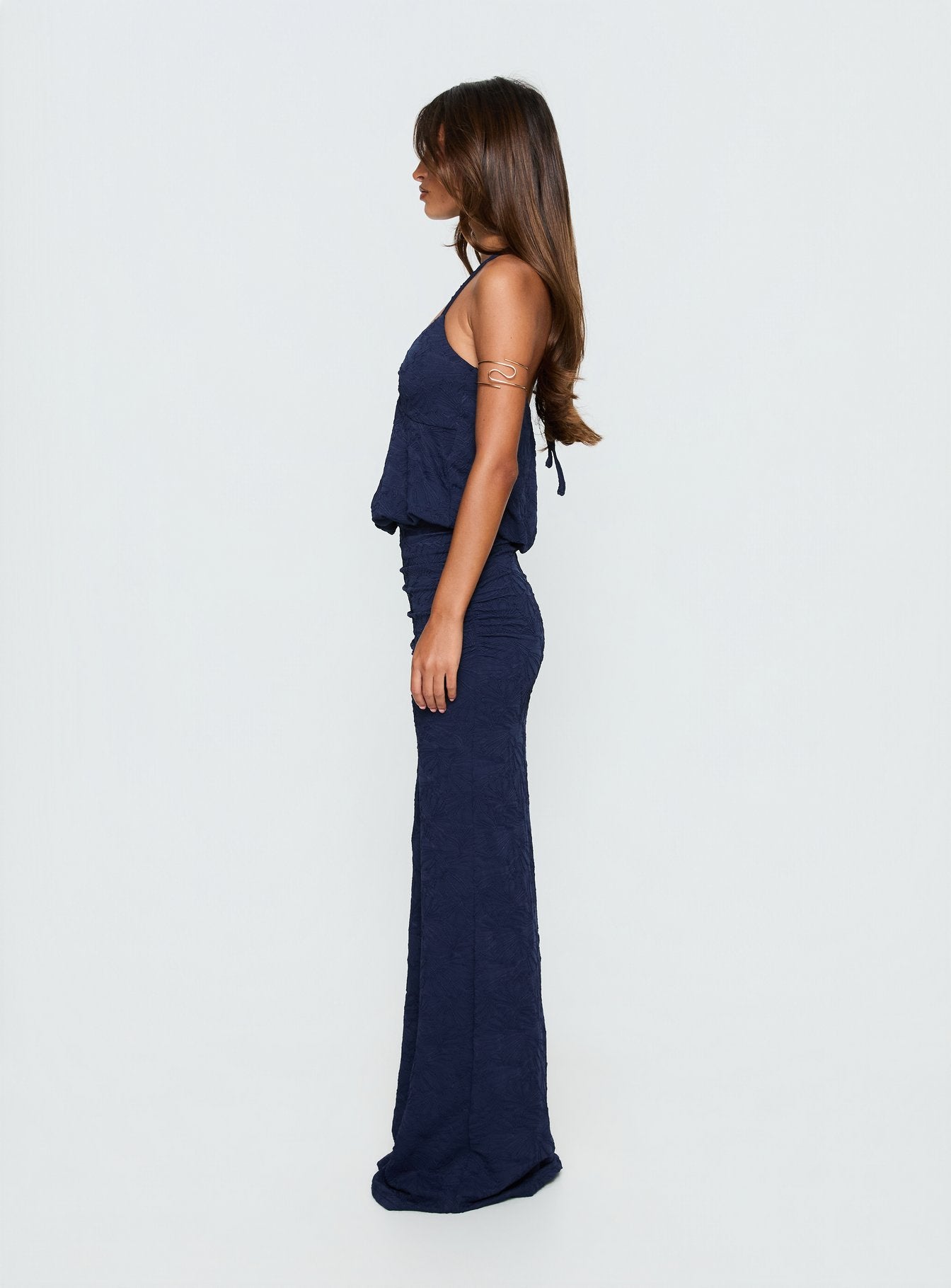 Sungold Halter Maxi Dress Navy - Image 3
