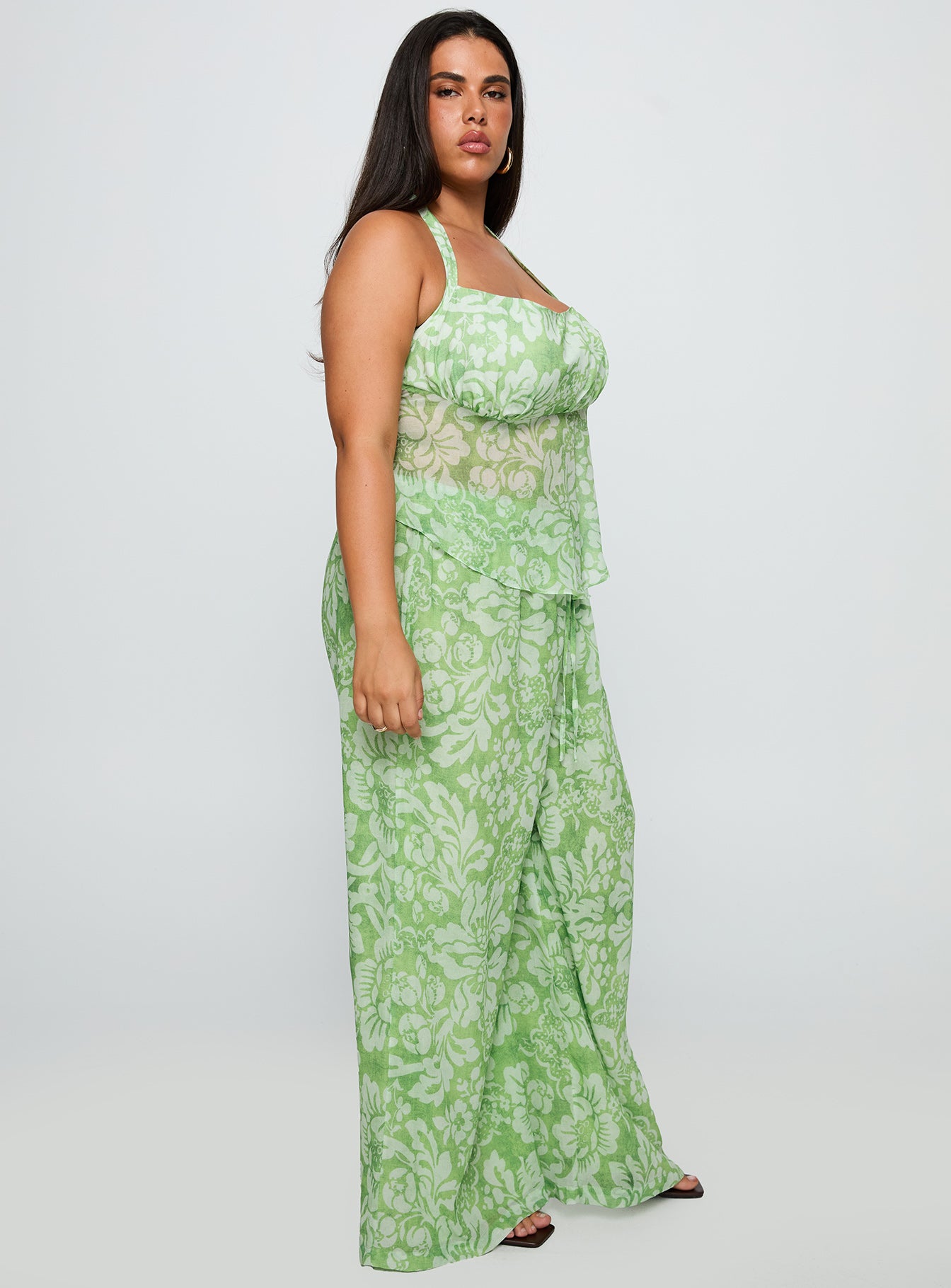 Finesse Pants Green Floral Curve - Image 4