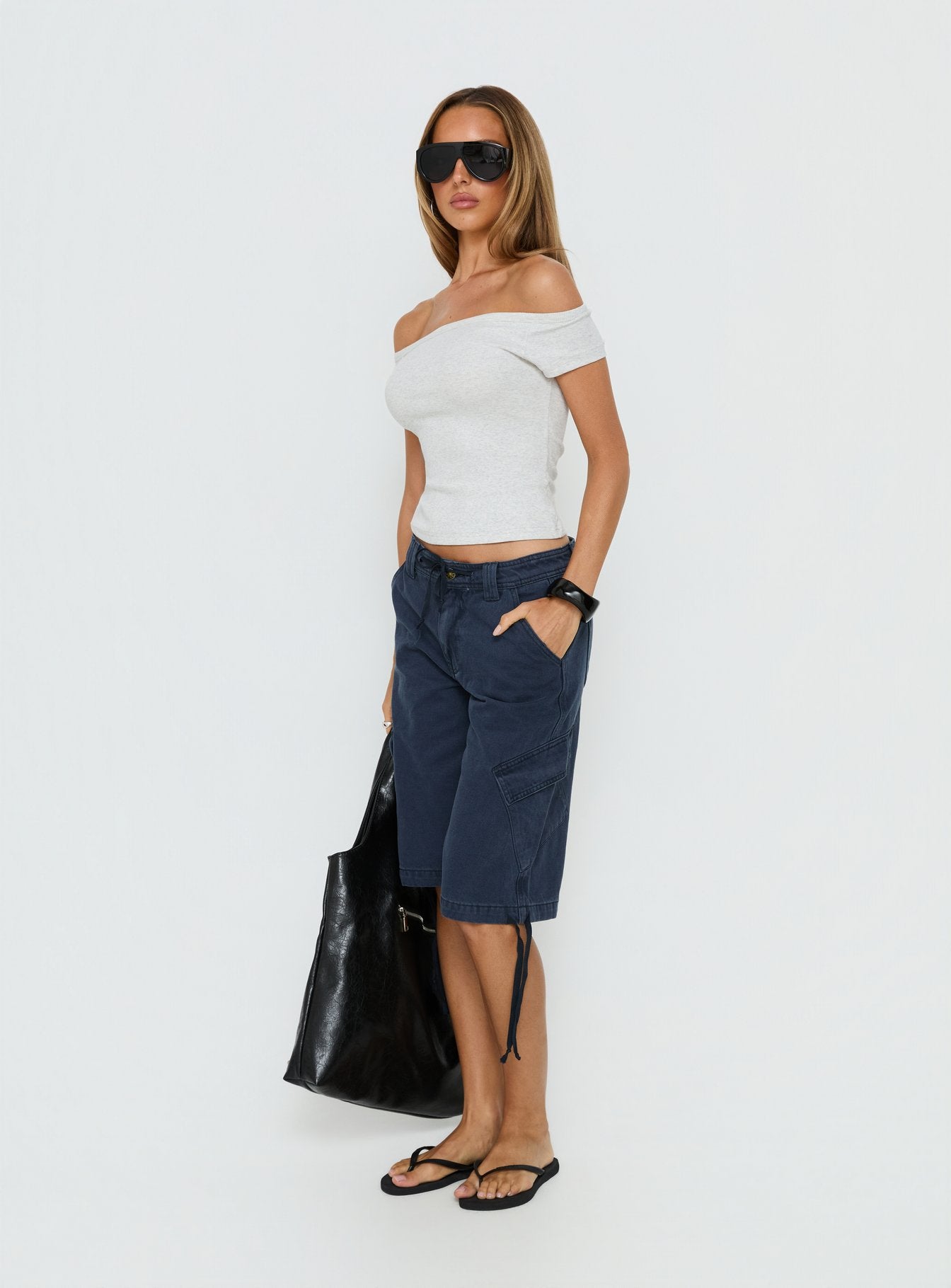 Apres Tie Waist Jorts Navy - Image 4