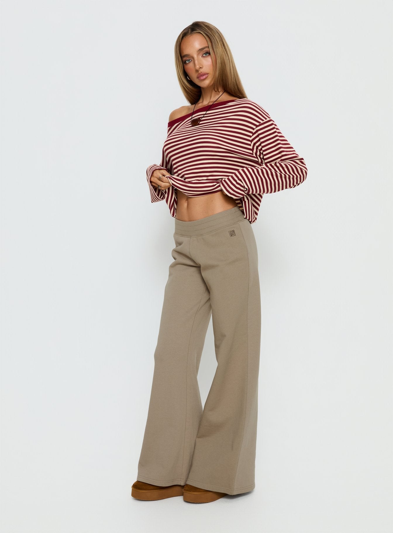 Summits Flared Track Pants Latte - Image 4