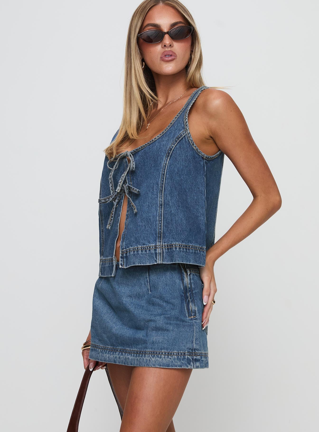 Stefenie Denim Skort Mid Wash - Image 4
