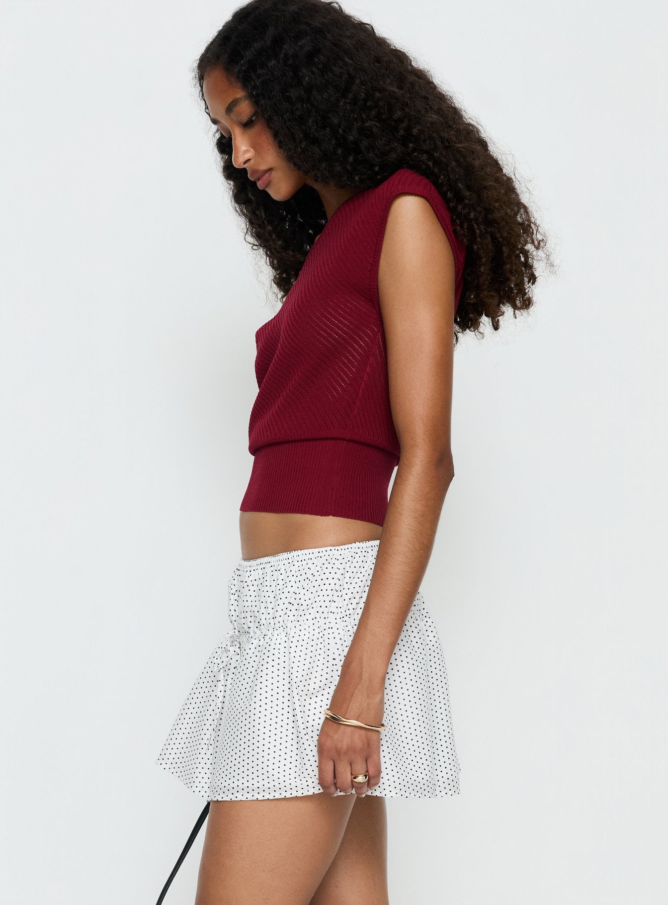 Nomi Mini Skirt White Polka Dot - Image 4