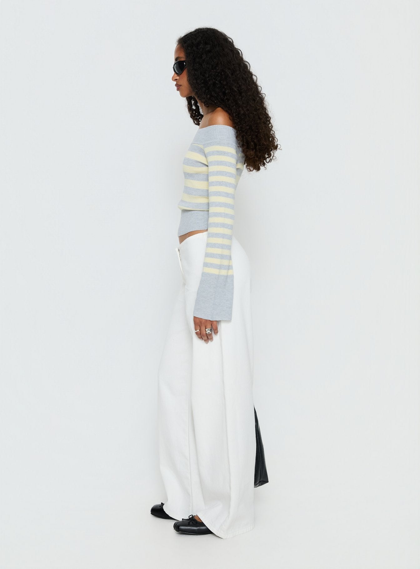 Hereos Mid Rise Baggy Leg Jeans White - Image 4