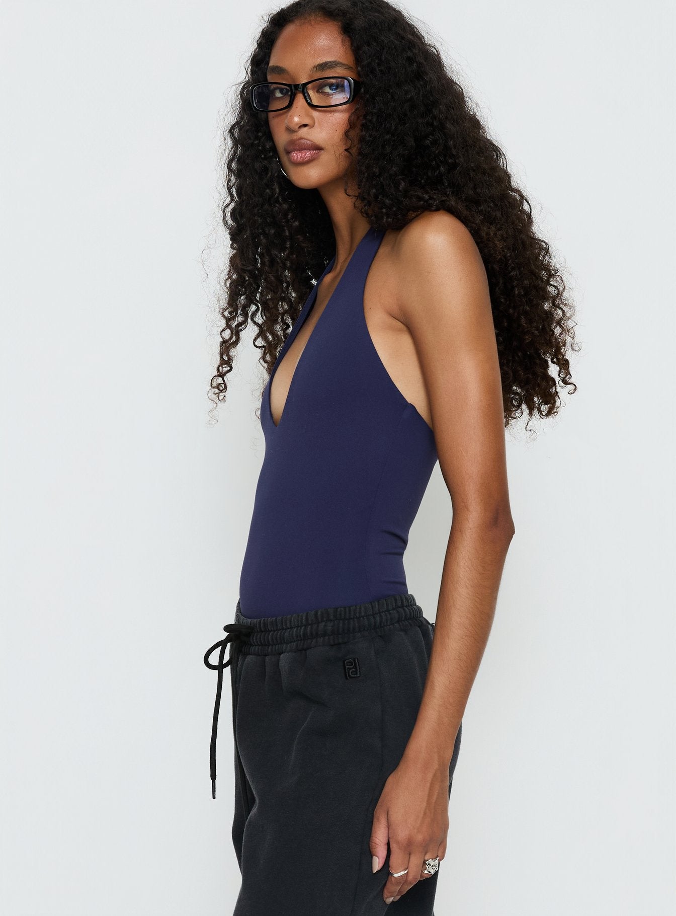 Someone New Halter Bodysuit Navy - Image 4