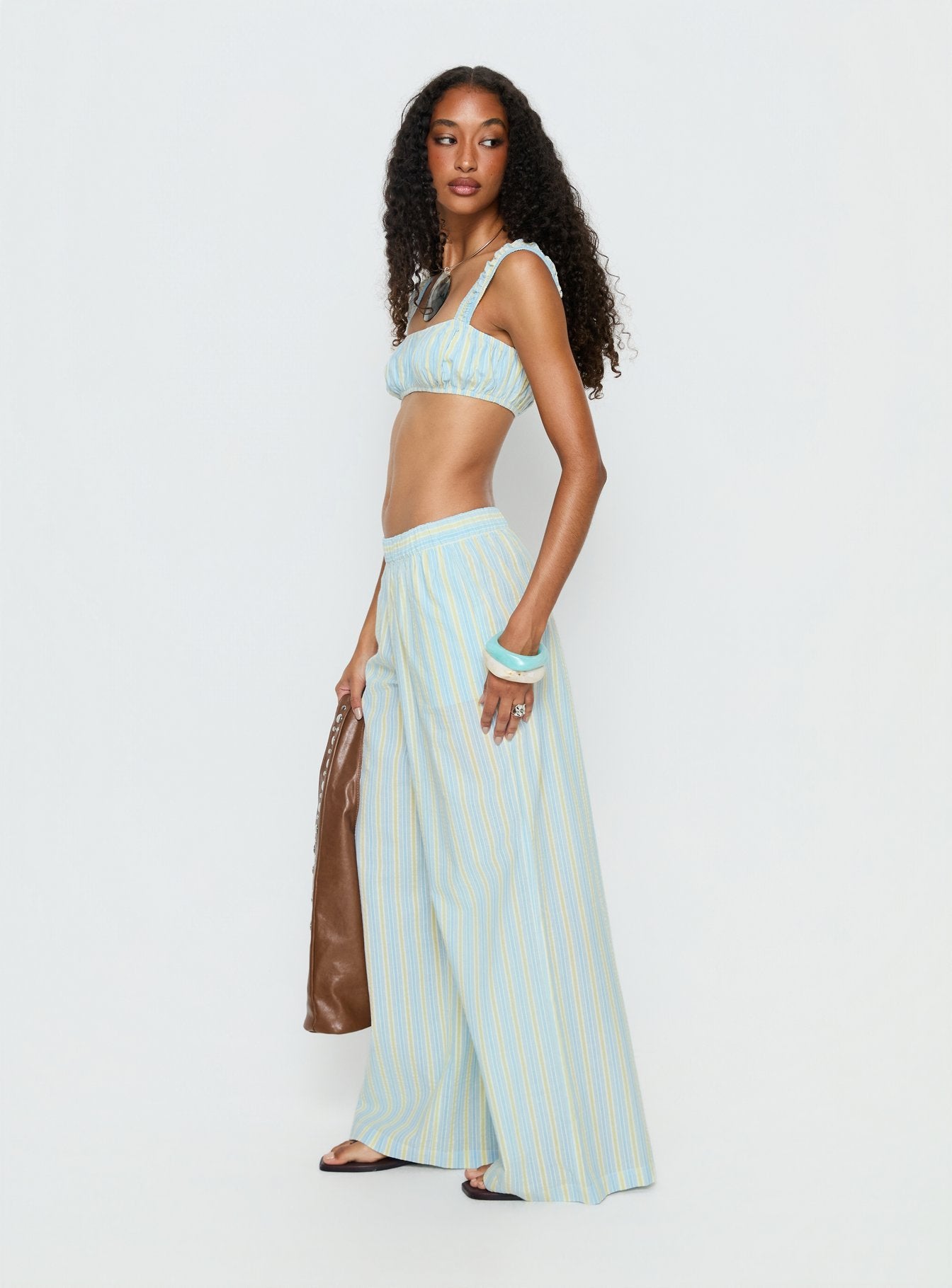 Talyssa Elasticated Waist Pants Blue Stripe - Image 4