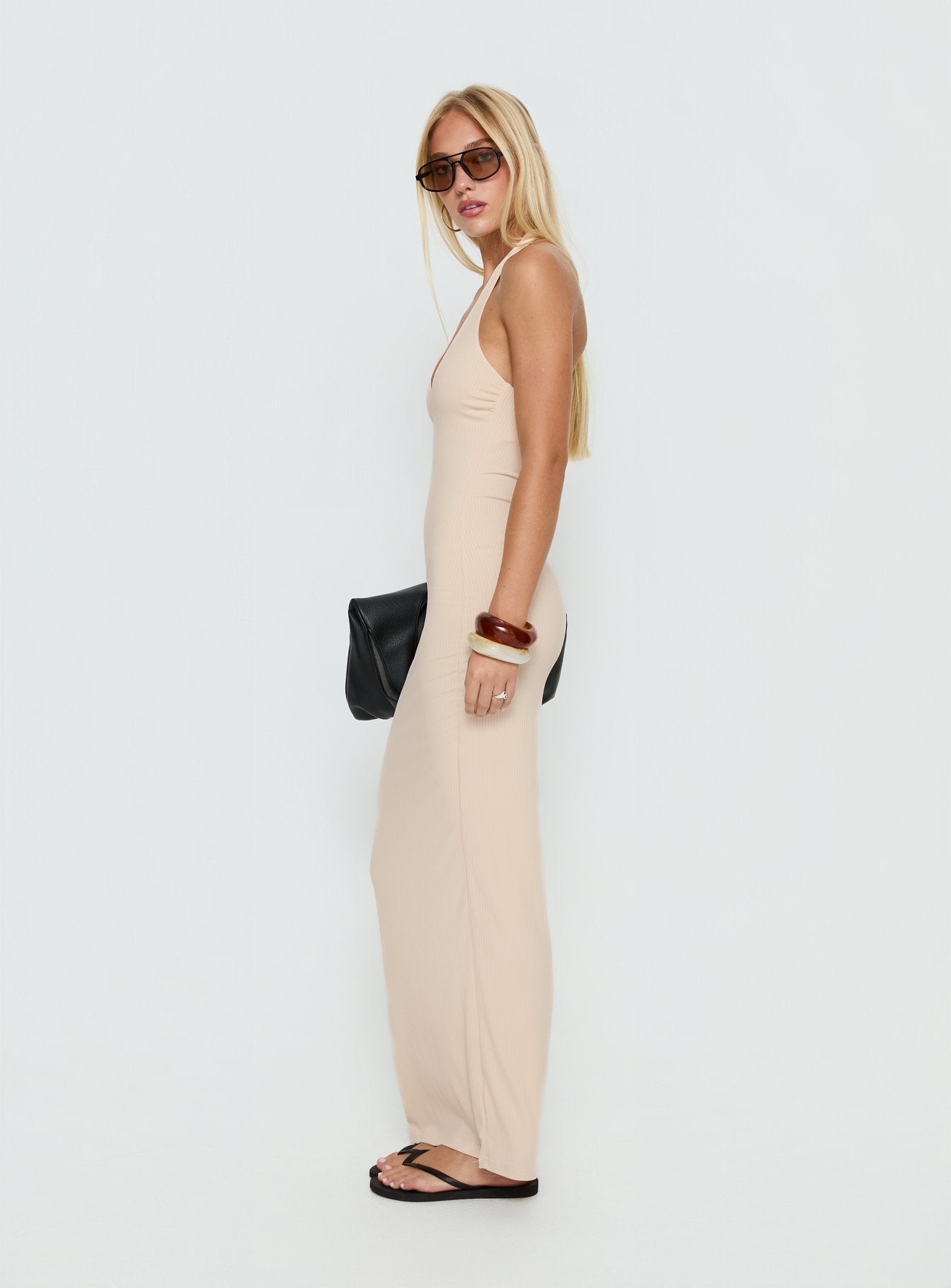 Sakiri Halter Maxi Dress Cream - Image 4