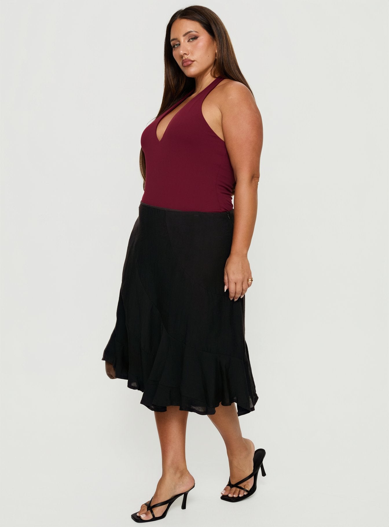 With Kindness Midi Skirt Black Curve - Image 4