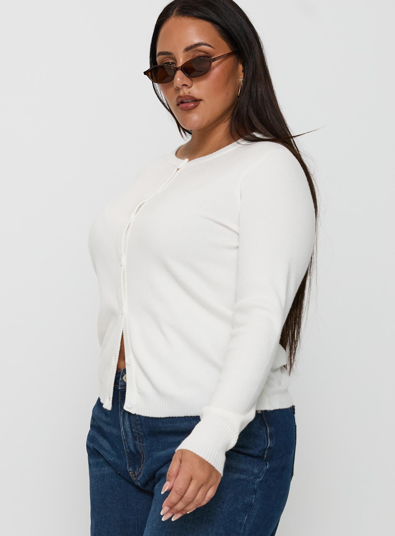 Lauraine Cardigan White Curve - Image 4