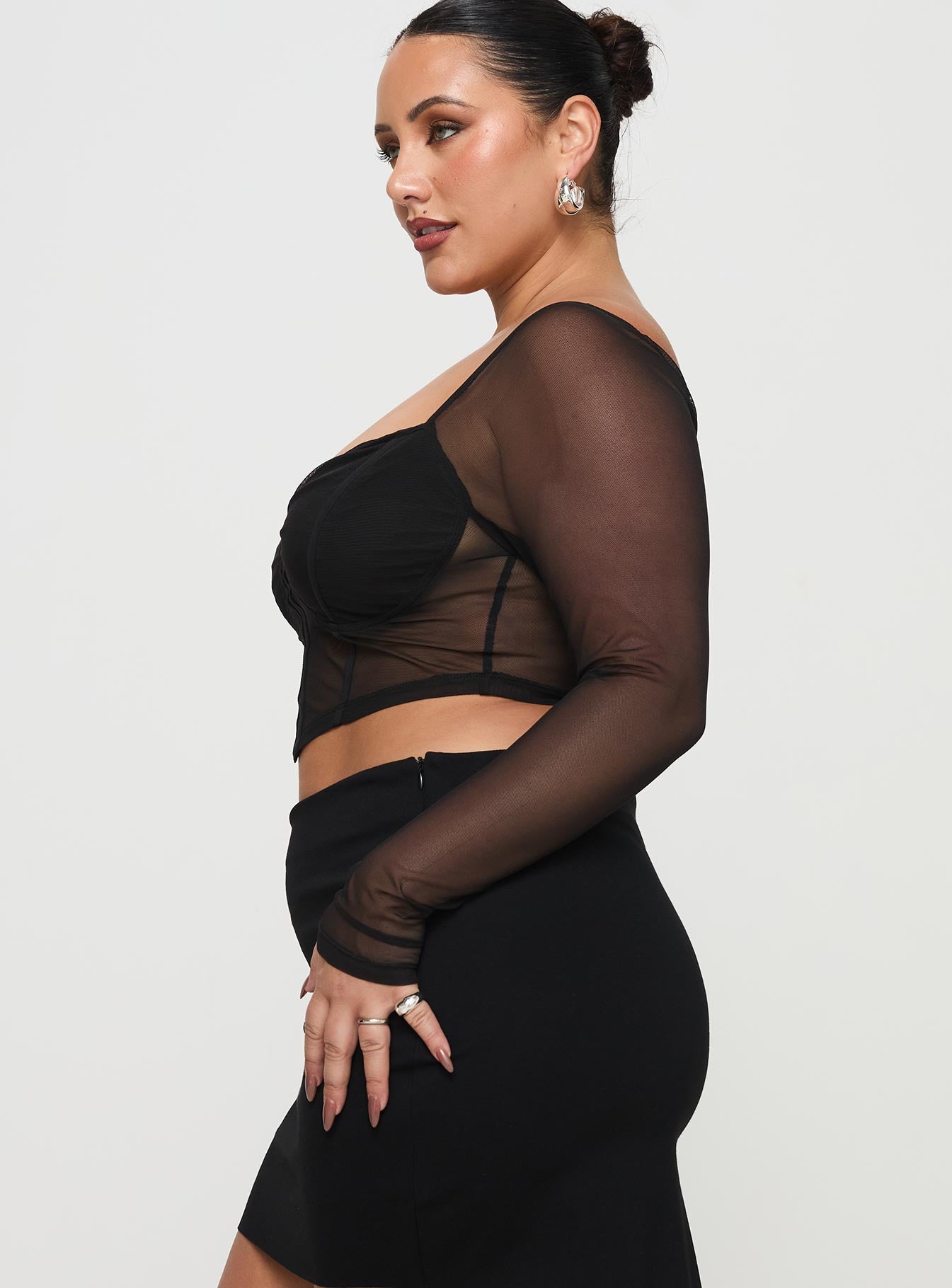 Maranta Long Sleeve Top Black Curve - Image 4
