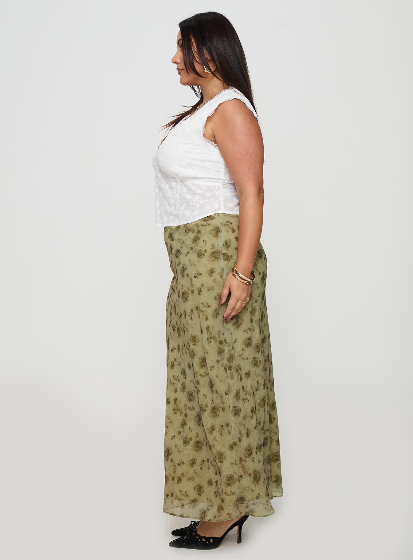 Piazia Maxi Skirt Green Curve - Image 4