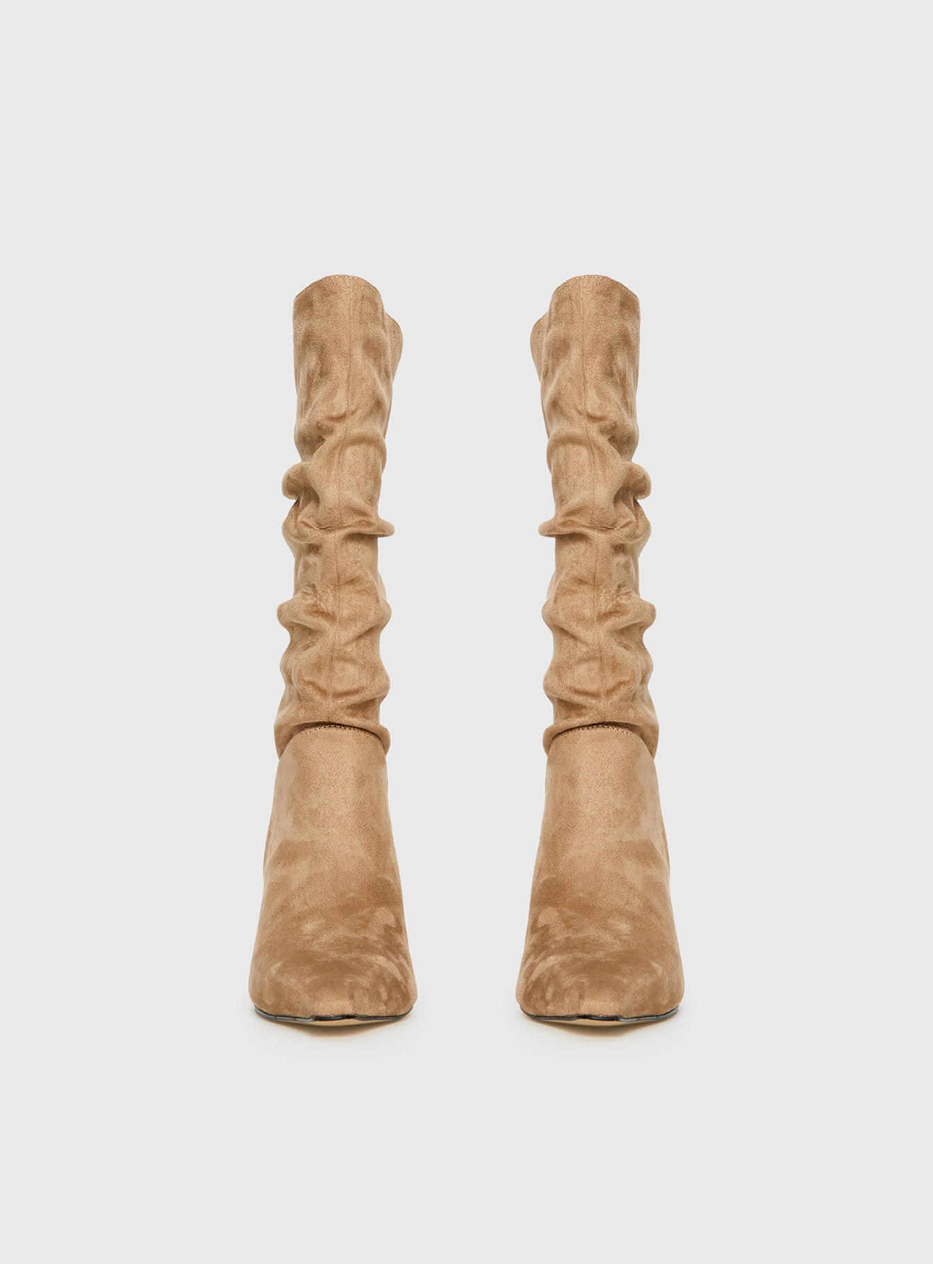 Such A Charmer Faux Suede Scrunch Boot Tan - Image 3