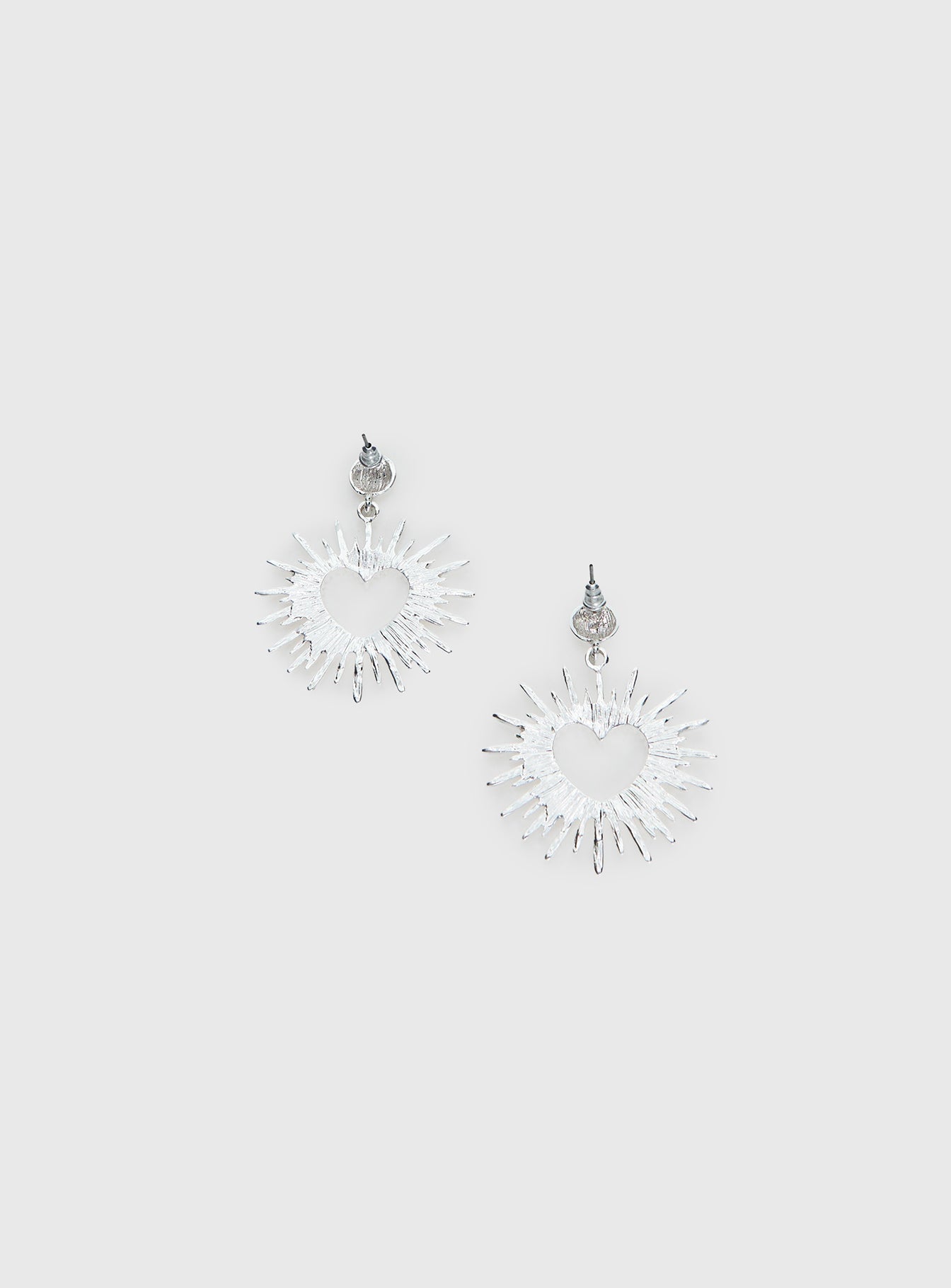 Manifest It Heart Earrings Silver - Image 4