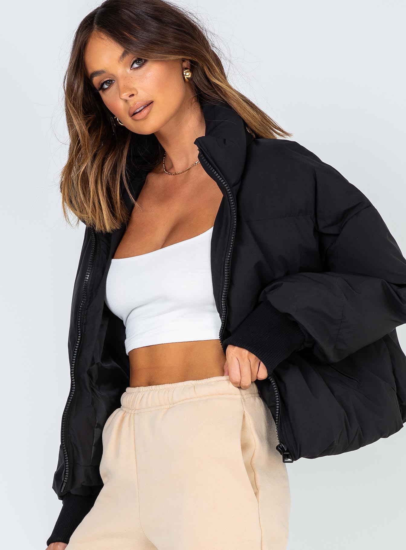 Abe Puffer Jacket Black - Image 4