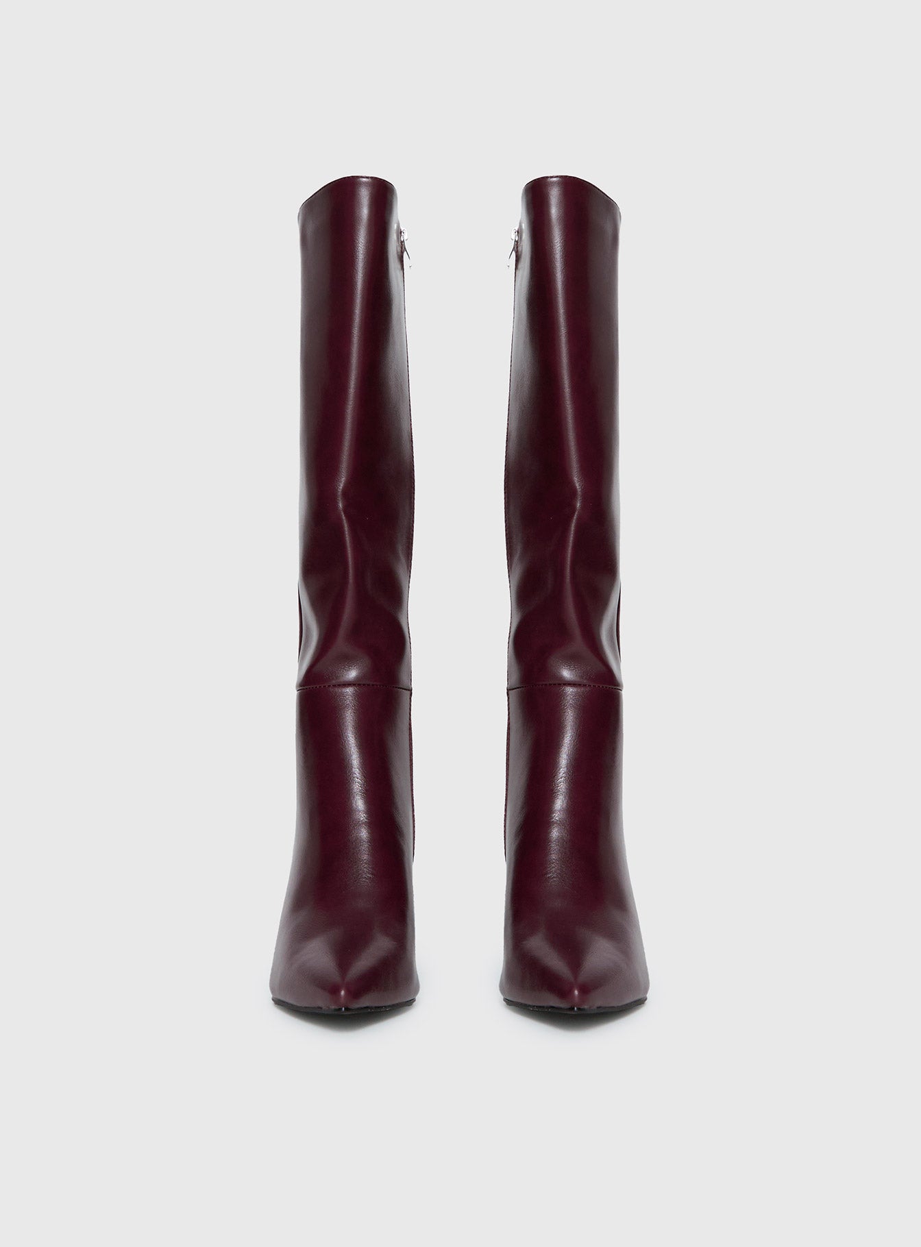 Harrie Knee High Boots Burgundy - Image 3
