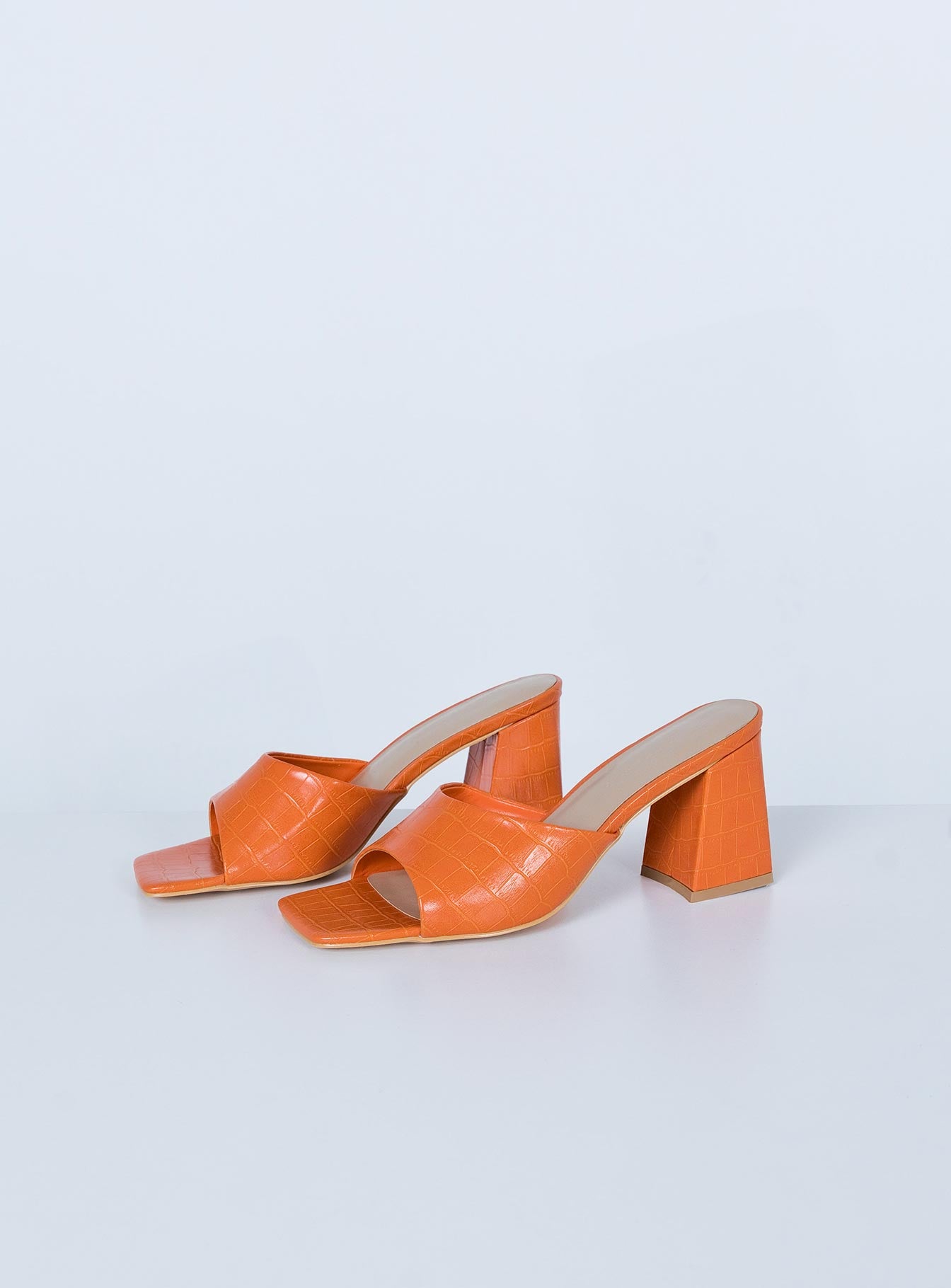 Sunset Boulevard Heels Orange Croc - Image 3