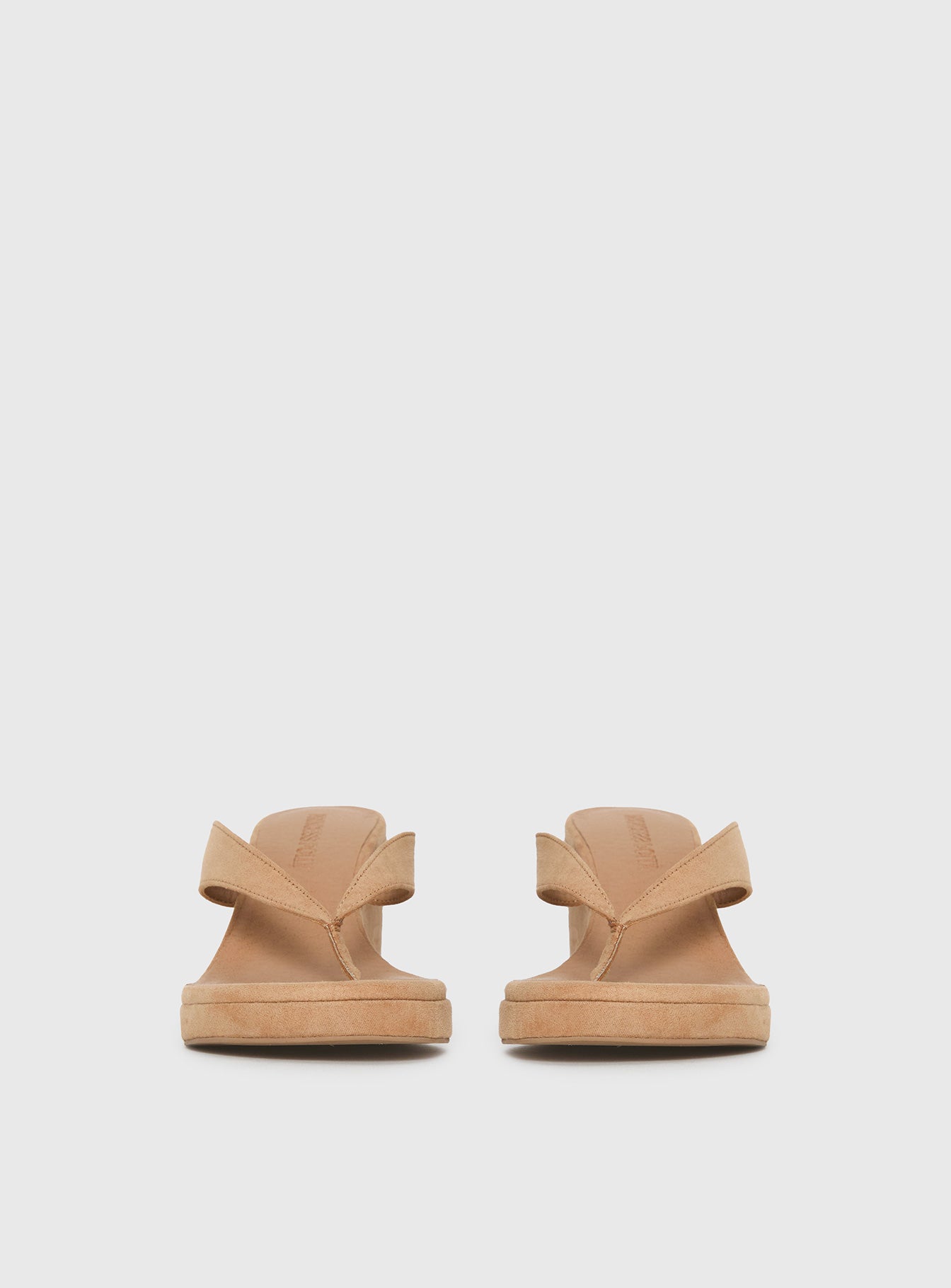 Kamiko Wedged Heels Tan Faux Suede - Image 3