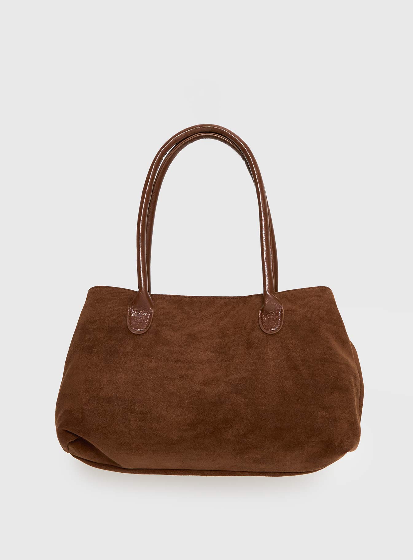 Yearning Faux Suede Buckle Detail Shoulder Bag Brown - Image 3