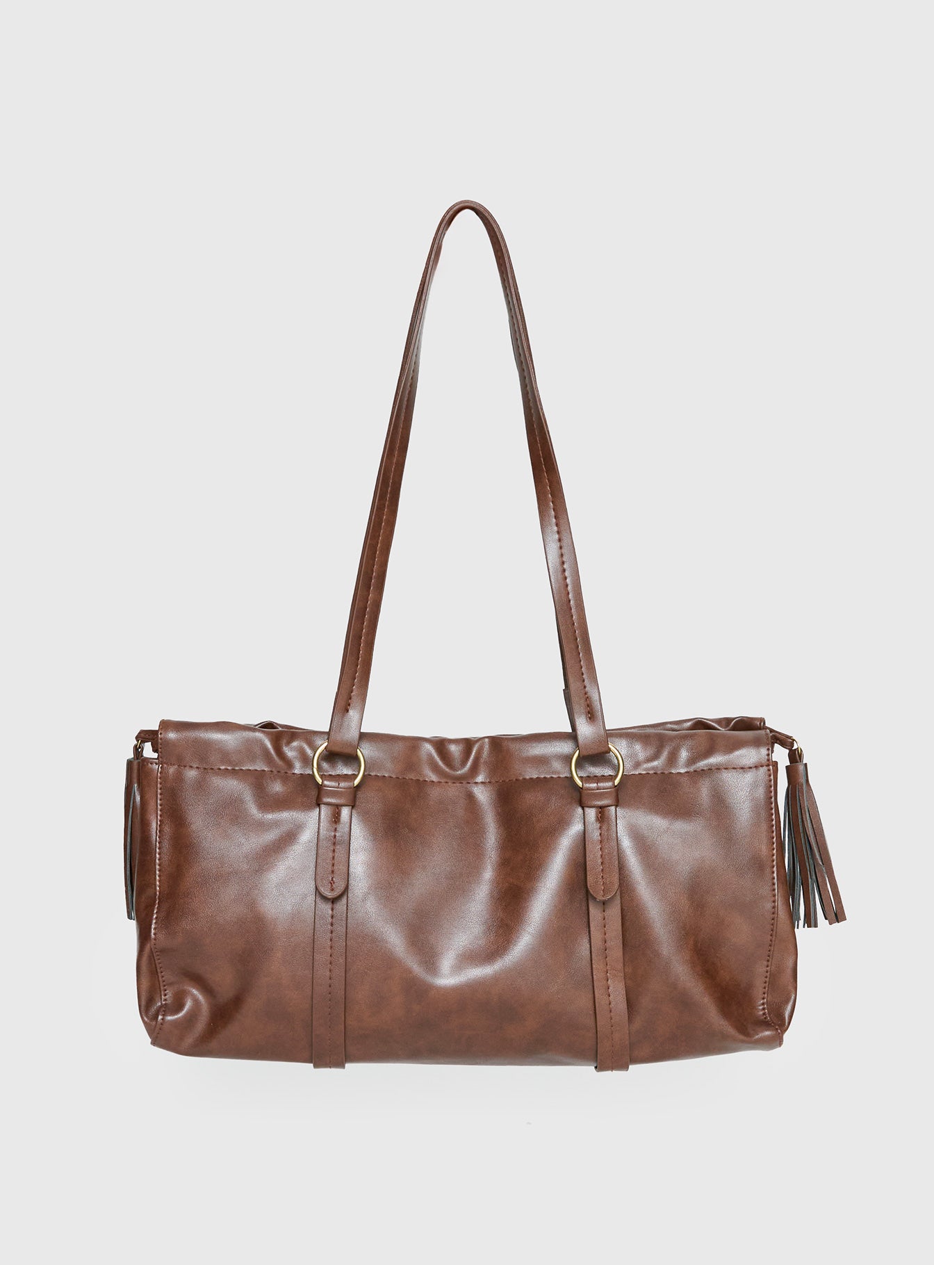 Veneza Ruched Shoulder Bag Brown - Image 4