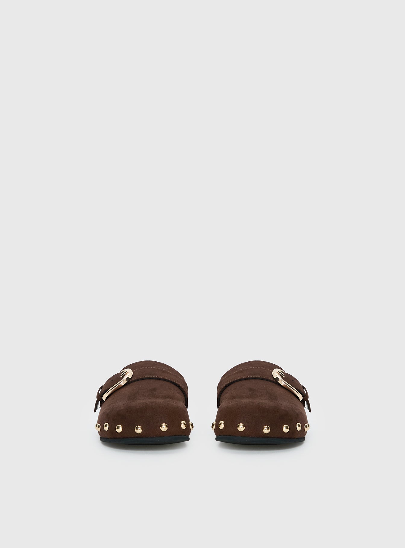 Way Life Goes Stud Detail Clogs Chocolate - Image 3